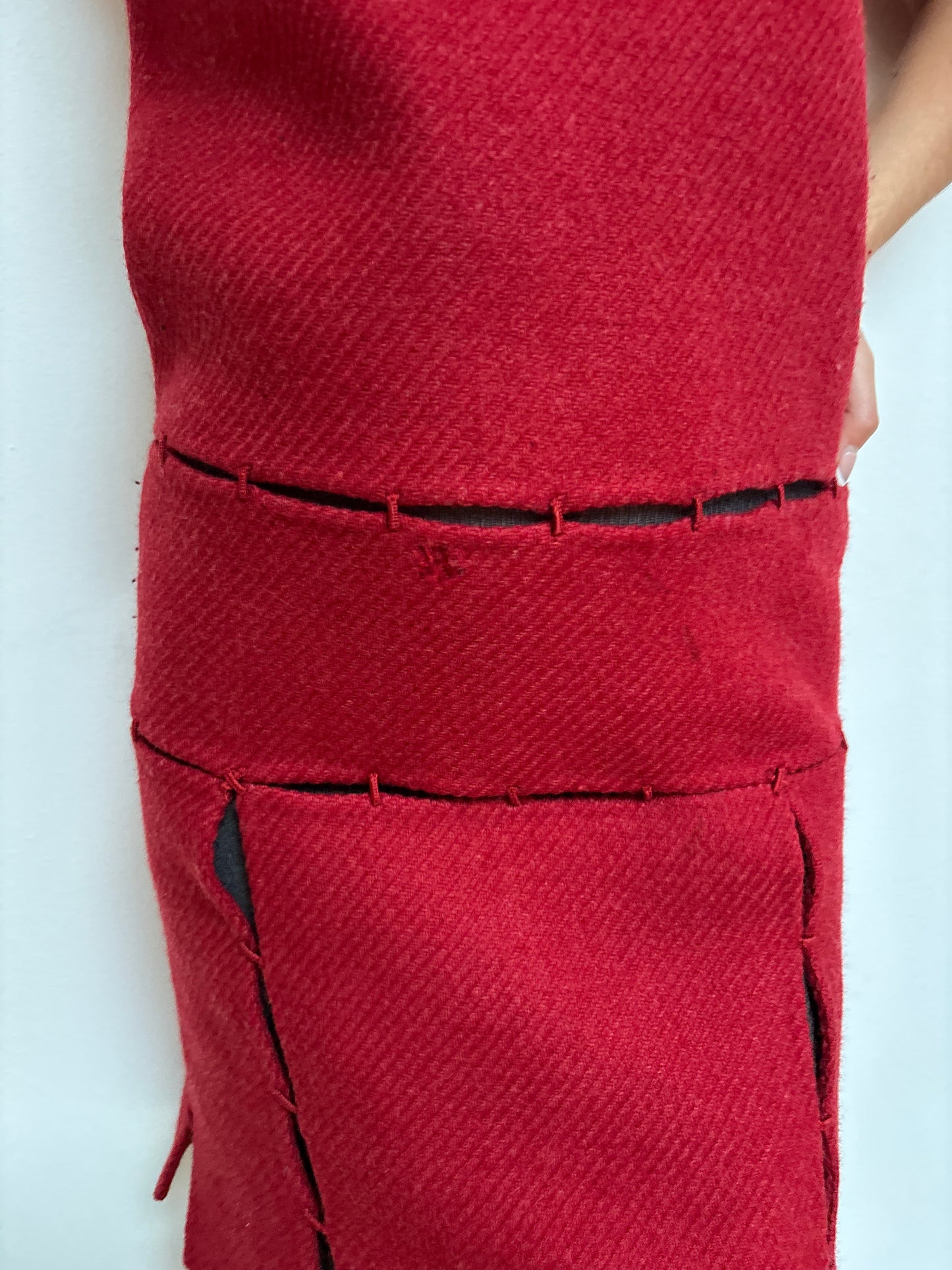 Prada FW 1998 Red Wool Dress