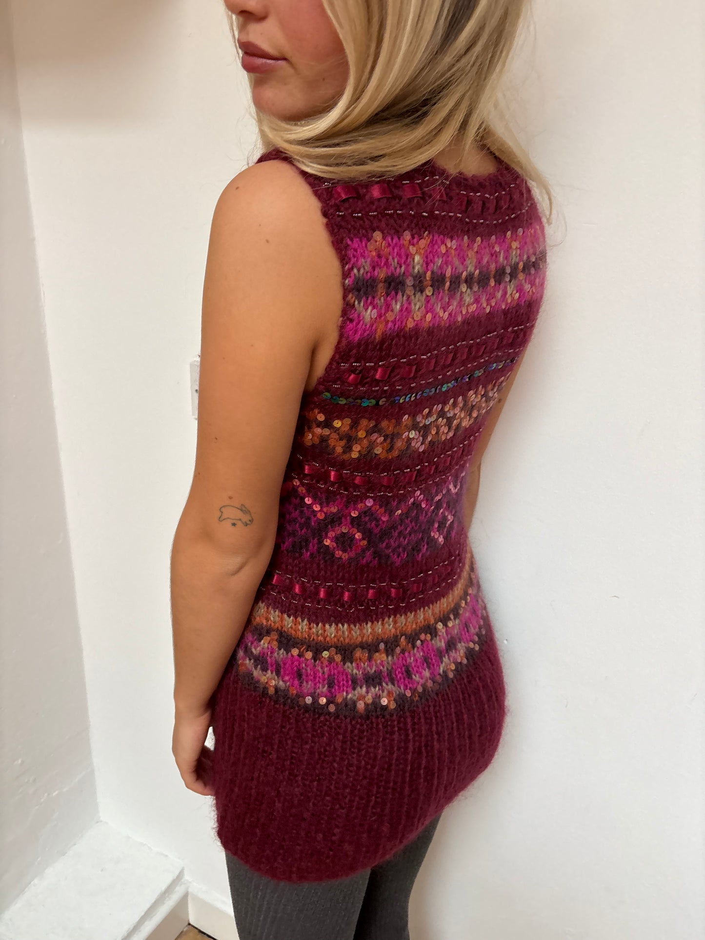 Max&co Burgundy Knit Vest