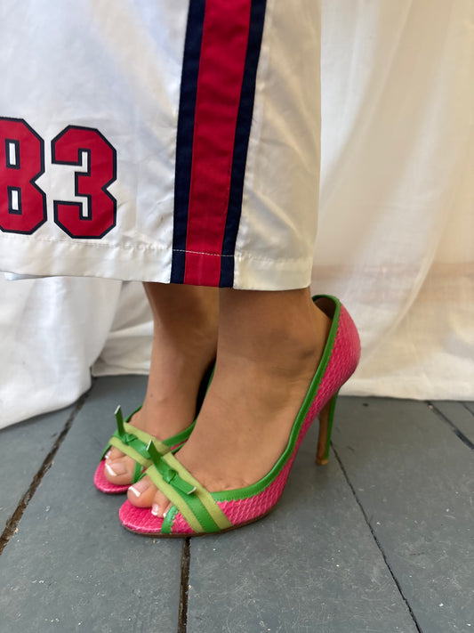 Louise Hempleman Pink Snake Heels