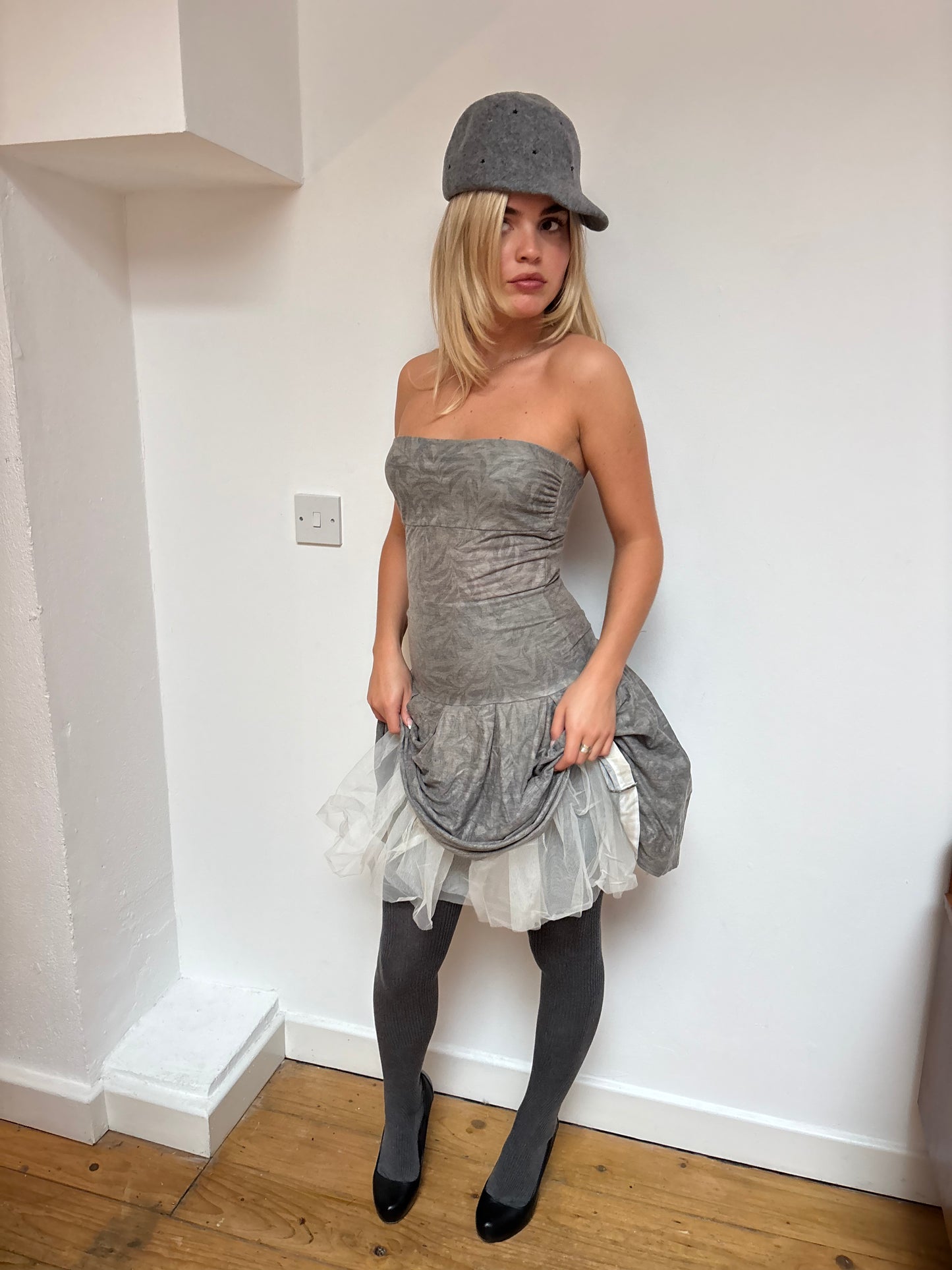 Sisley Grey Strapless Tutu Dress