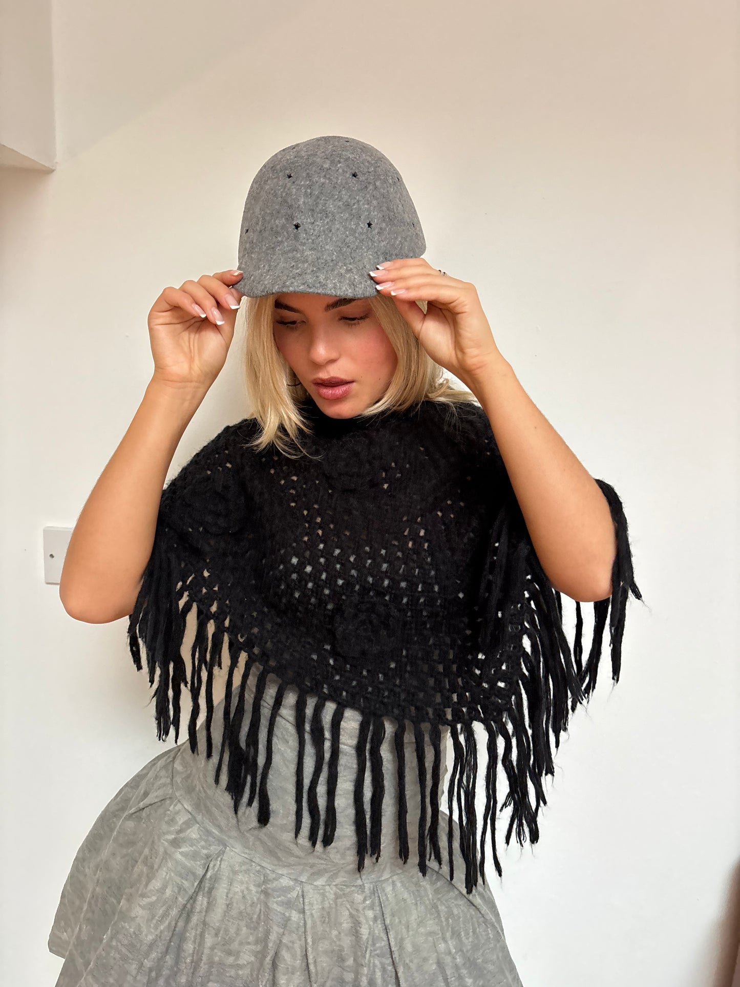 Karl Largerfeld Grey Wool Hat