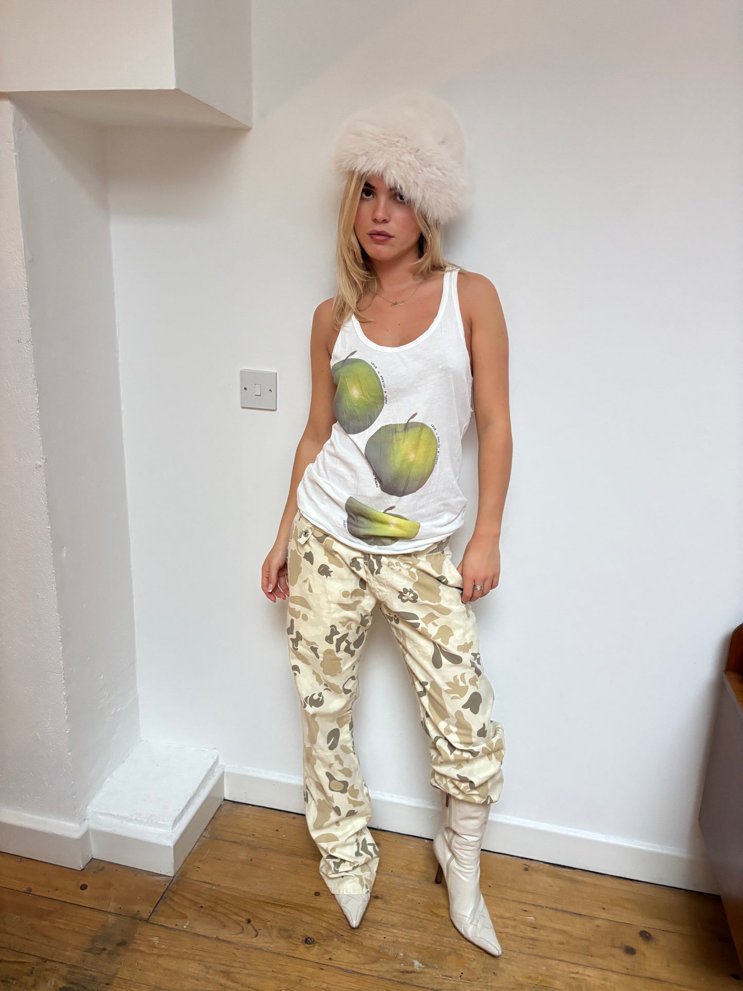 Sisley Apple Print Vest Top