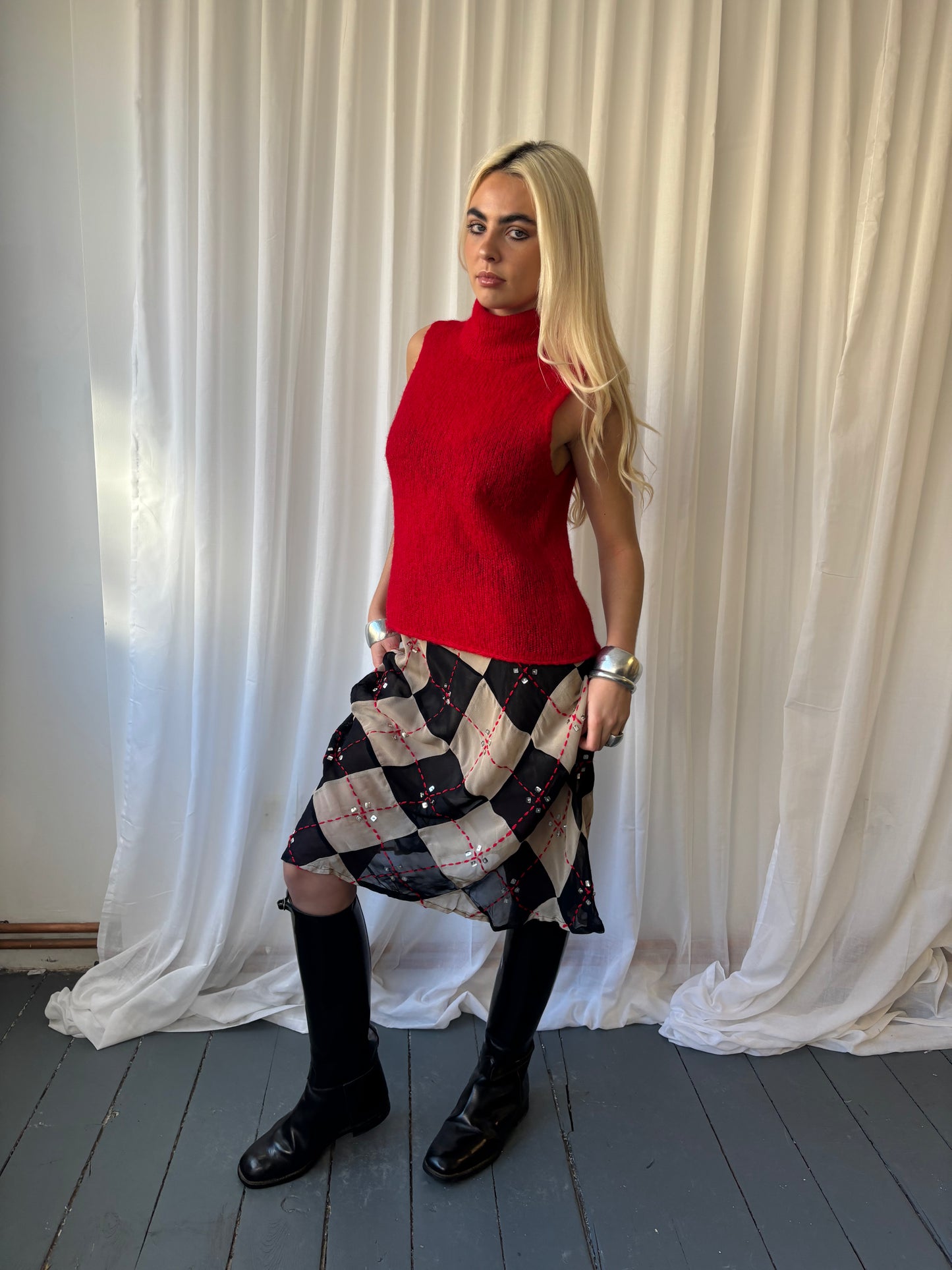 René Derhy Silk Skirt