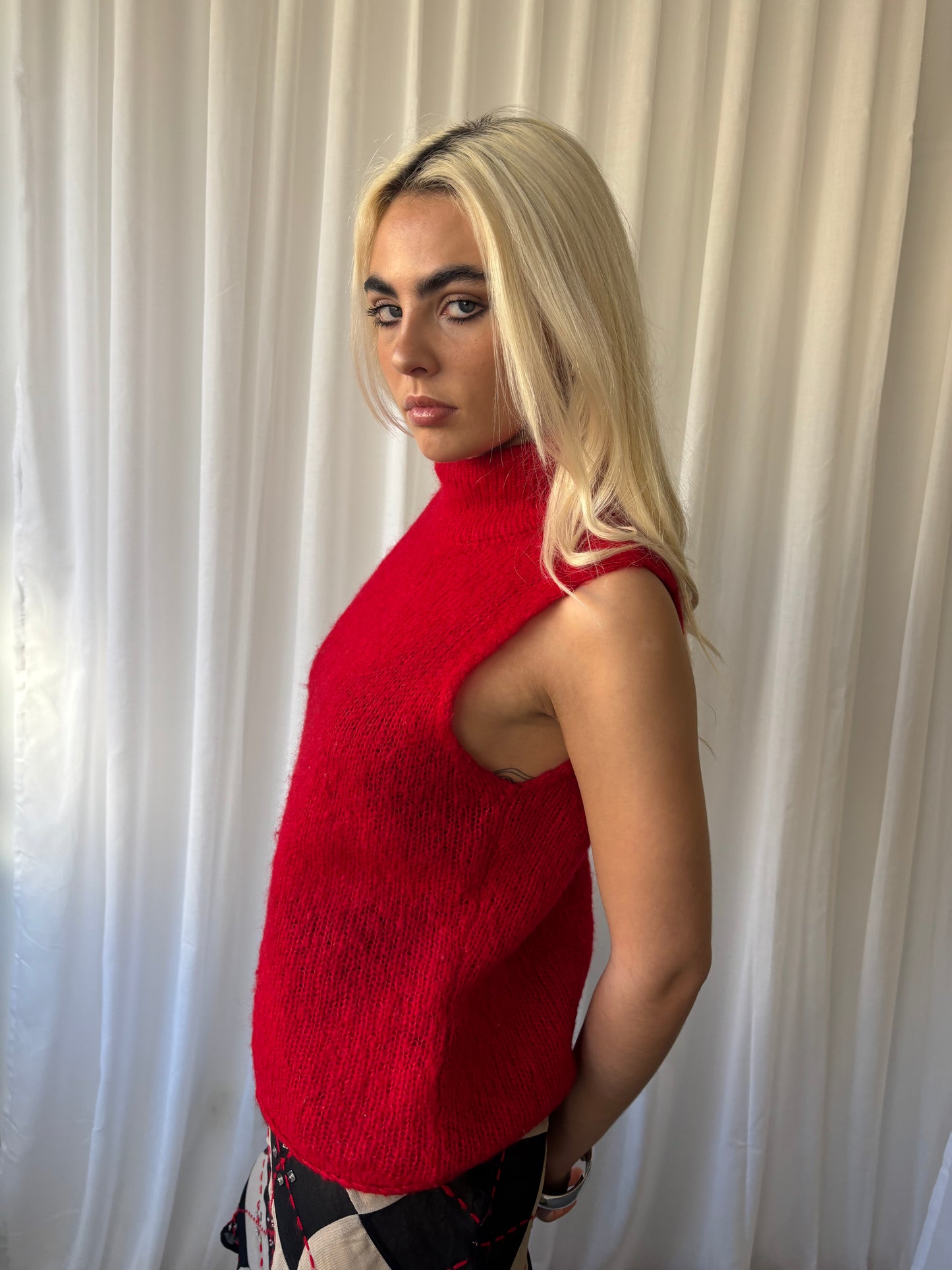French Connection Red Knit Vest