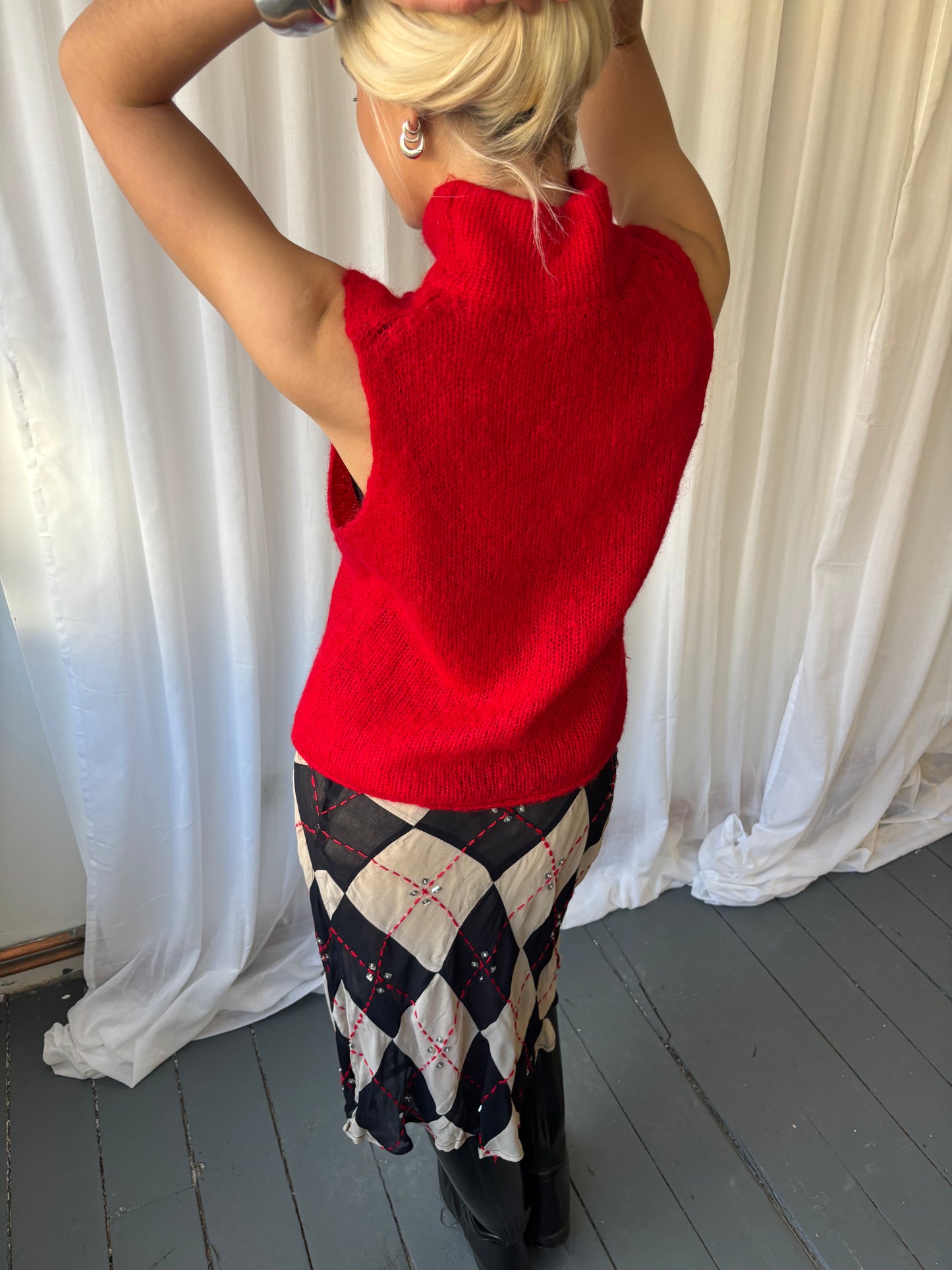 French Connection Red Knit Vest