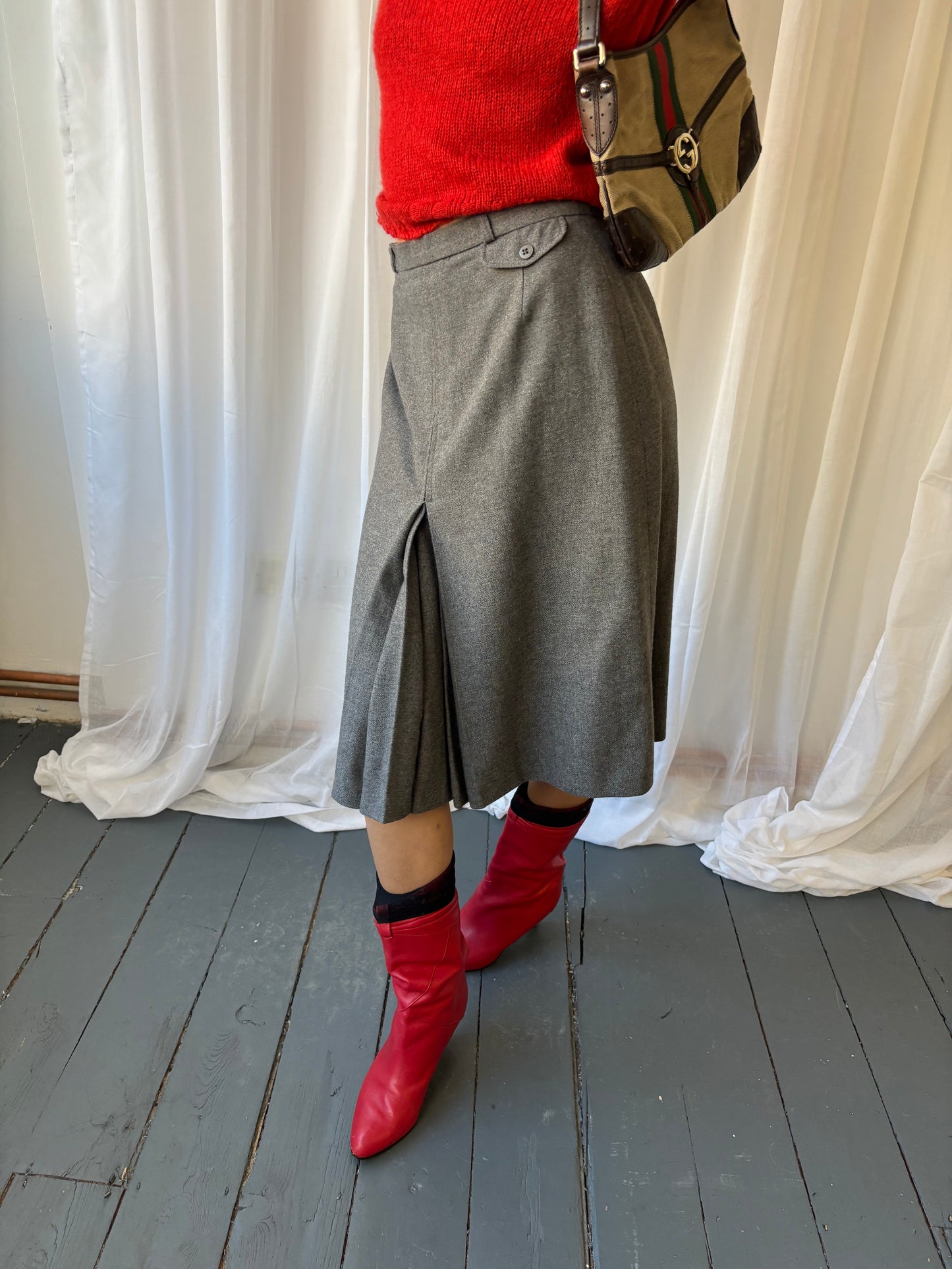 St Michaels 80s Grey Skirt