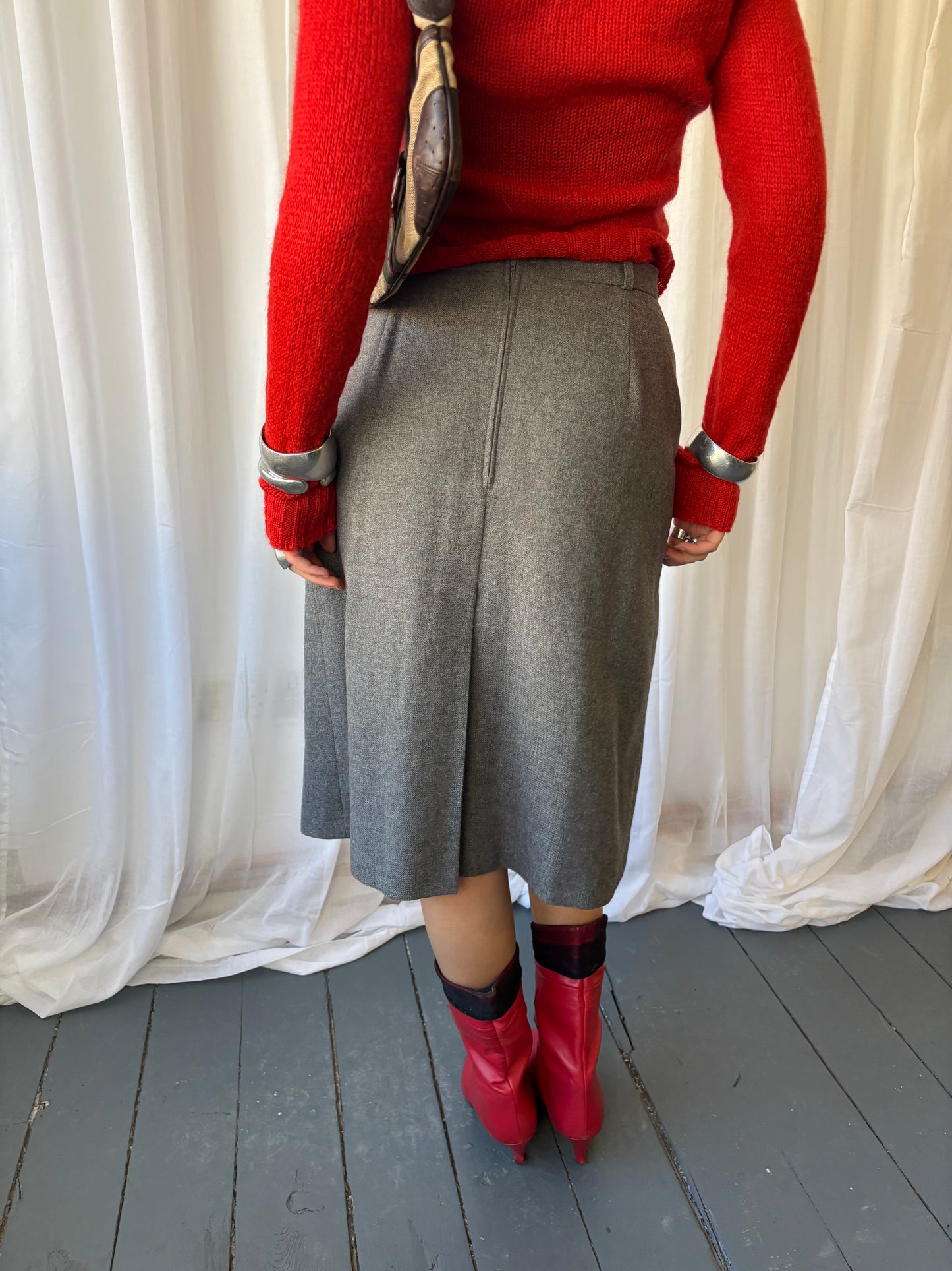 St Michaels 80s Grey Skirt