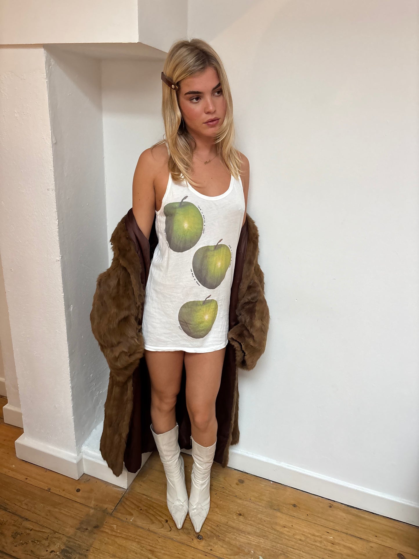 Sisley Apple Print Vest Top