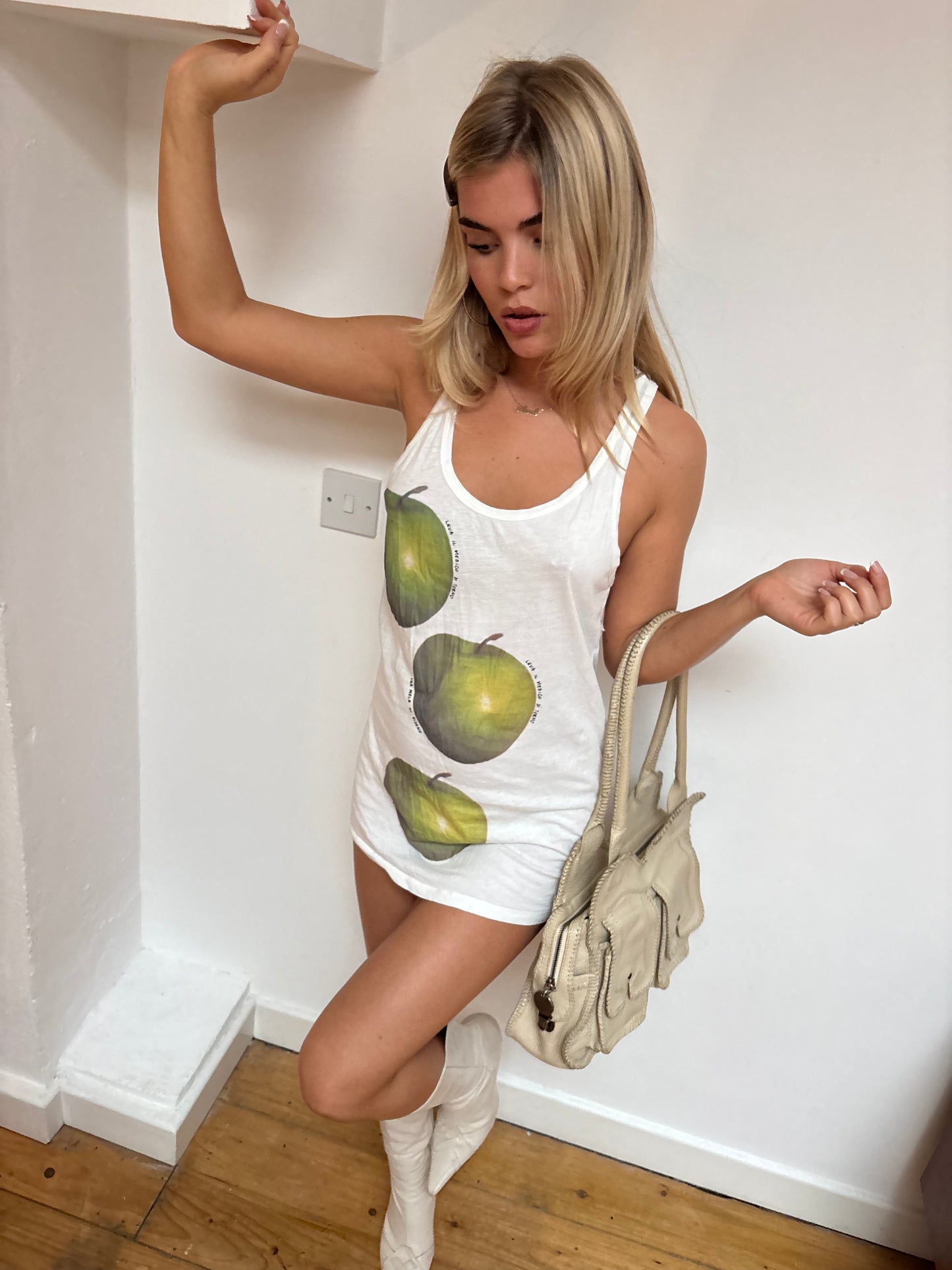 Sisley Apple Print Vest Top
