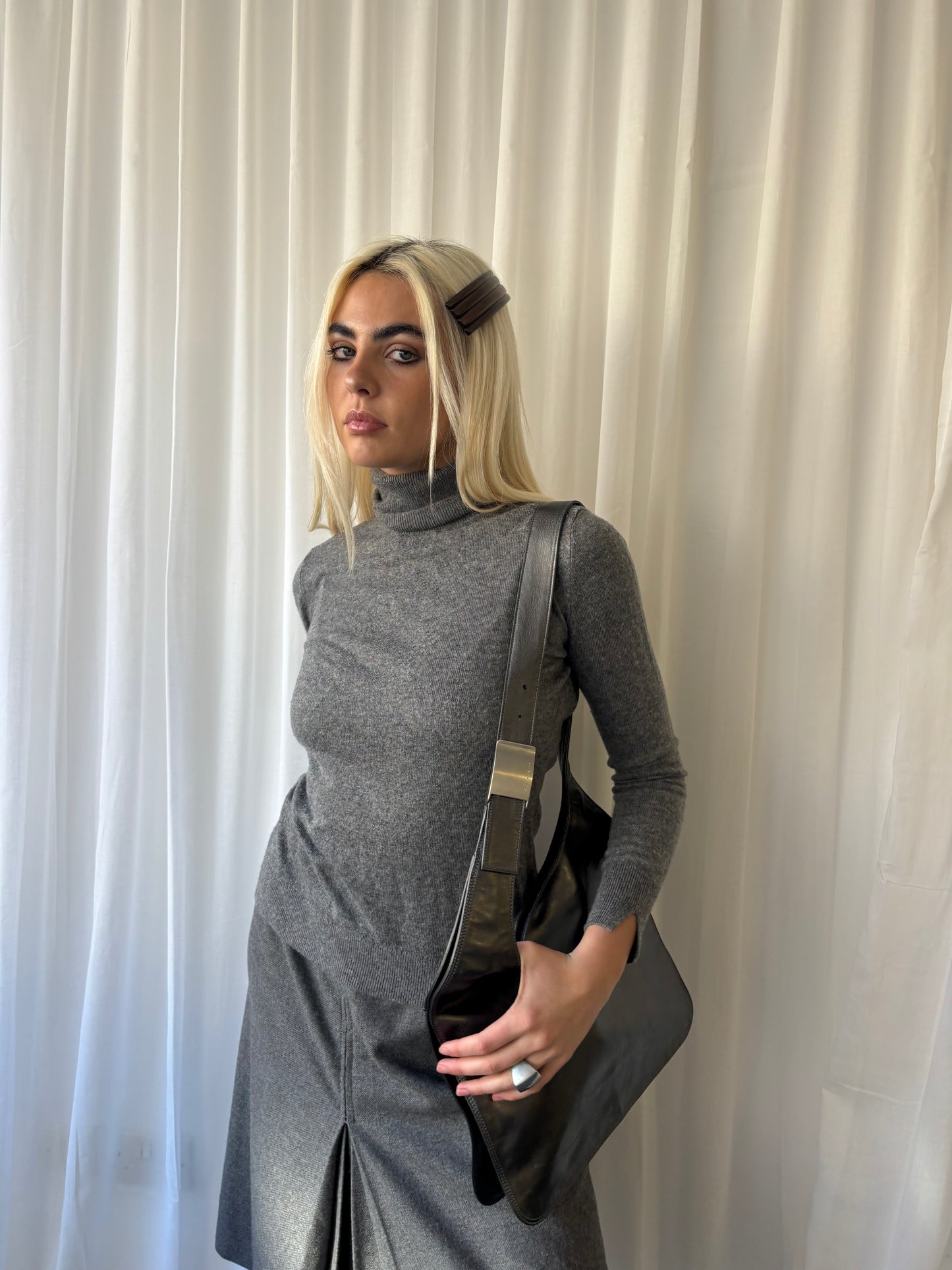 Sisley Grey Knit Turtle Neck