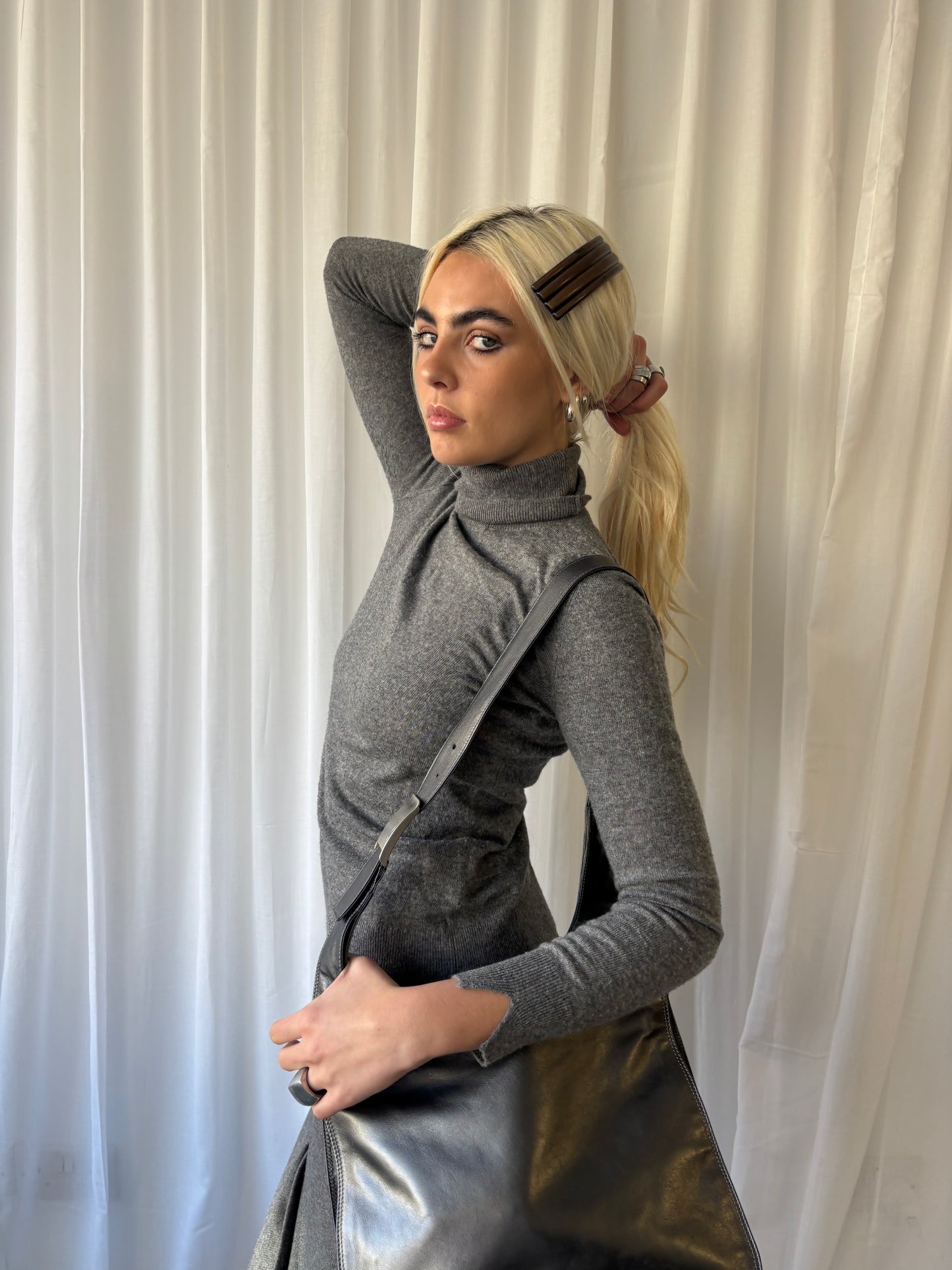 Sisley Grey Knit Turtle Neck