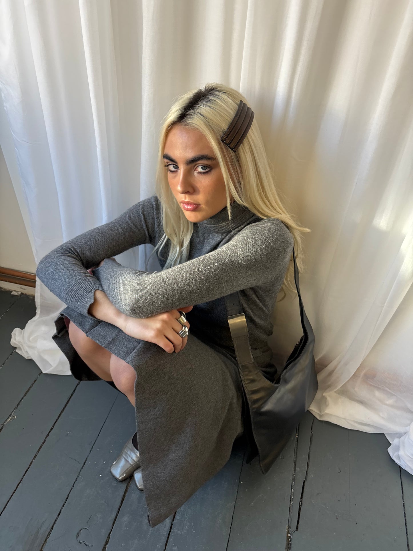 Sisley Grey Knit Turtle Neck