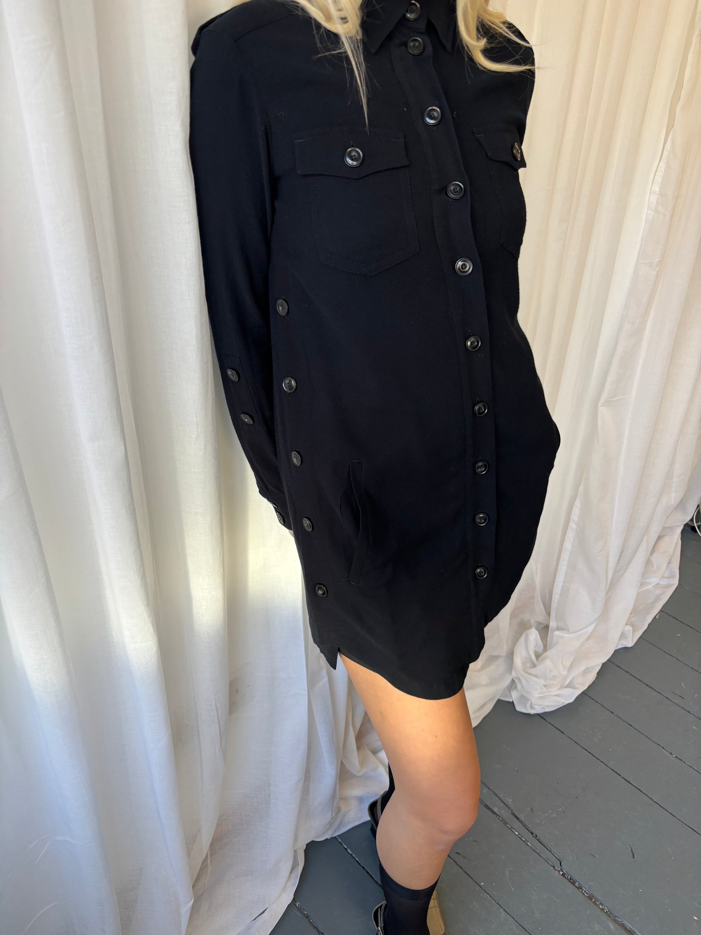 Sportmax Black Shirt Dress