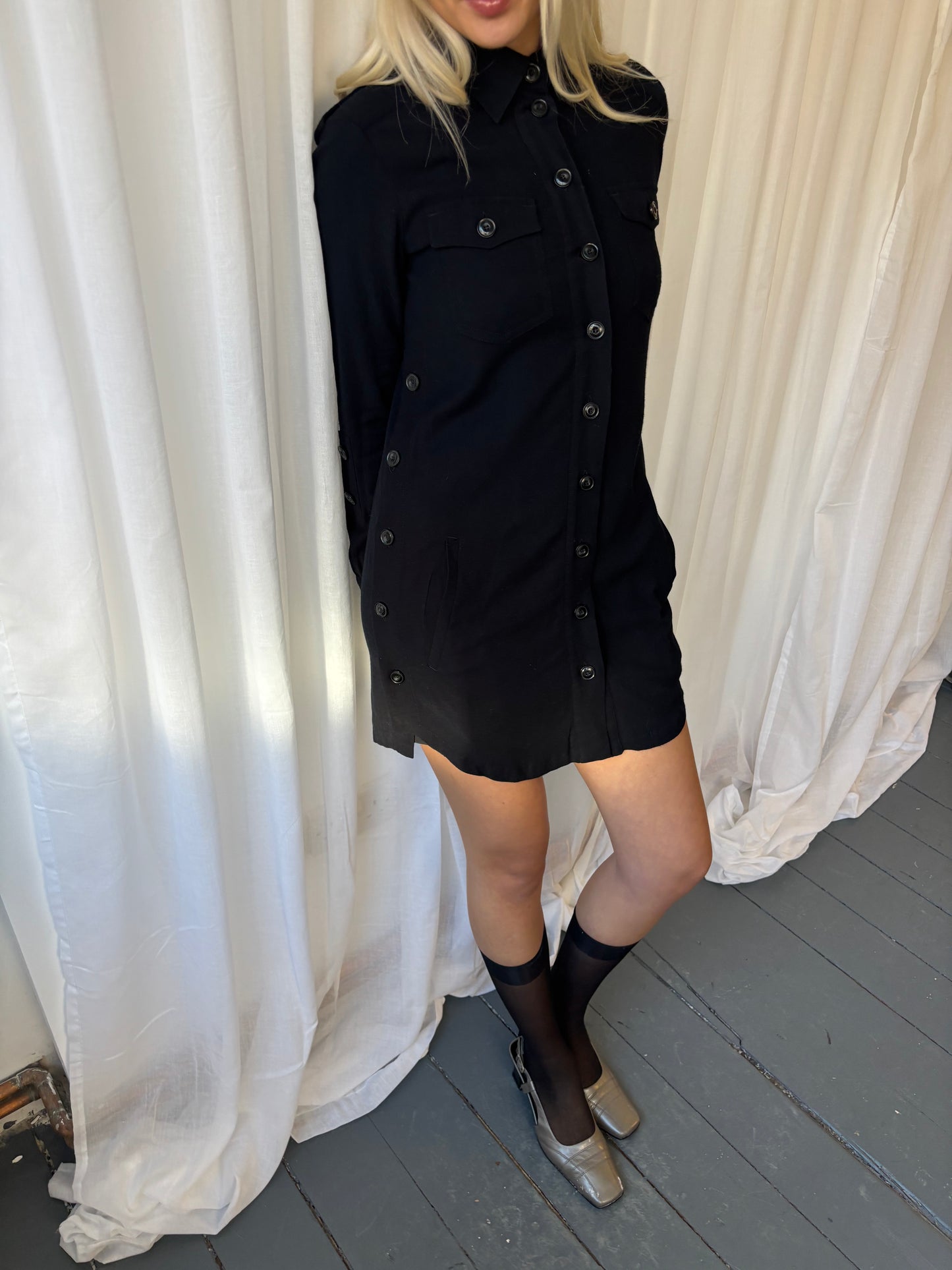 Sportmax Black Shirt Dress