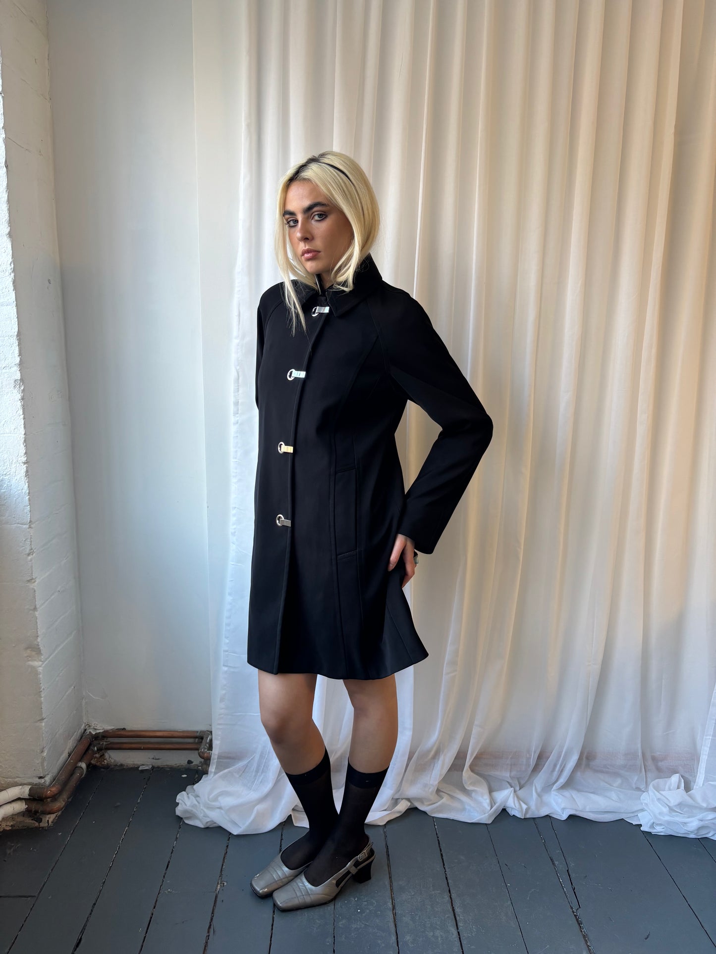 London Fog Black Fireman Clasp Jacket