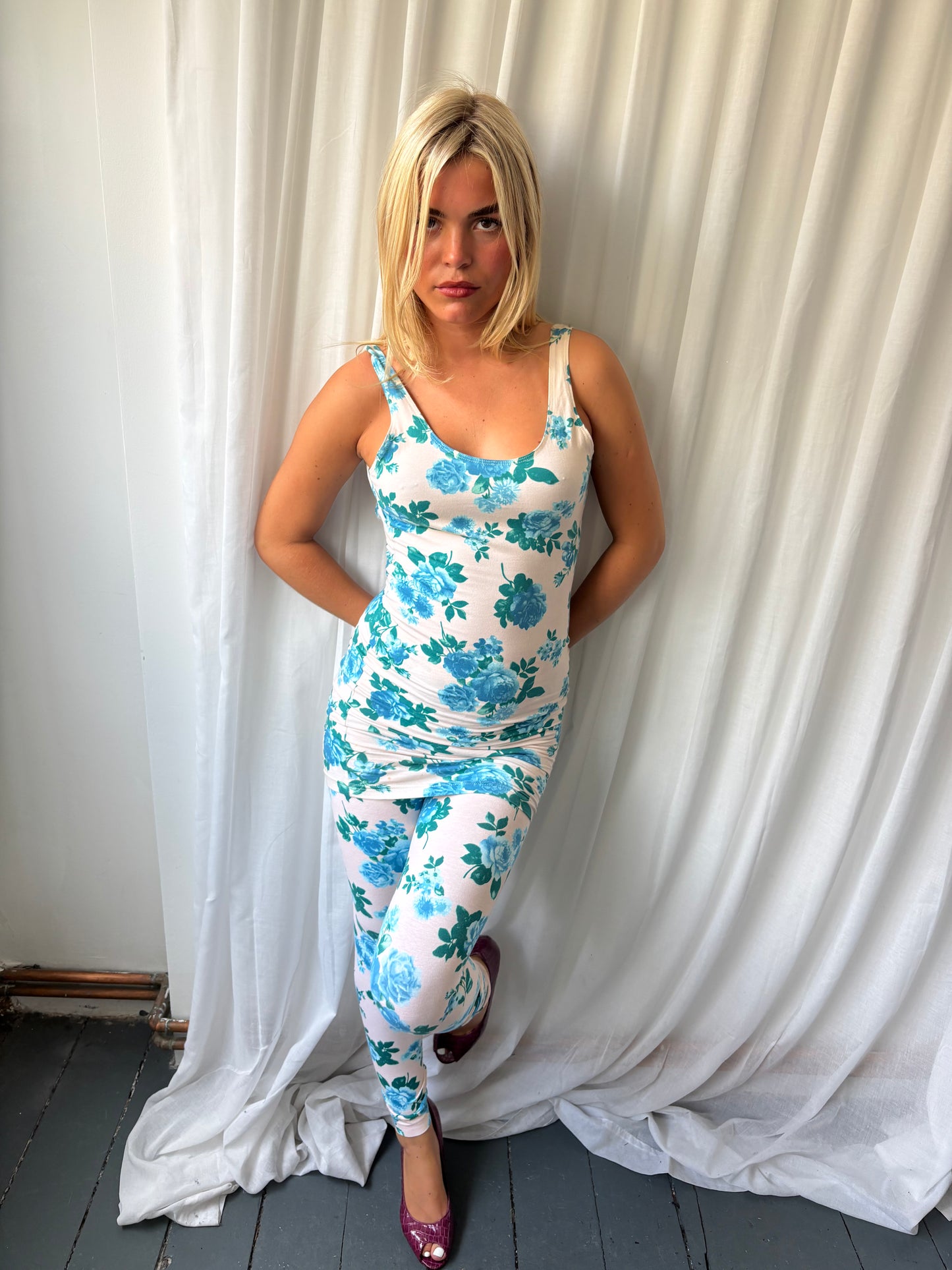 American Apparel Blue Floral Dress