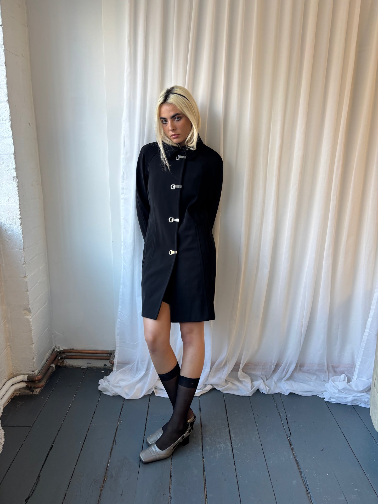 London Fog Black Fireman Clasp Jacket