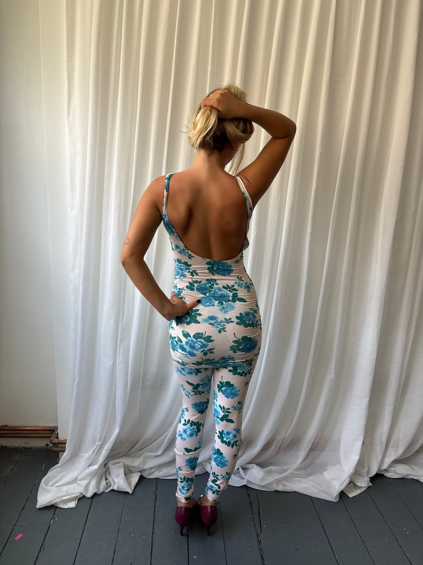 American Apparel Blue Floral Dress