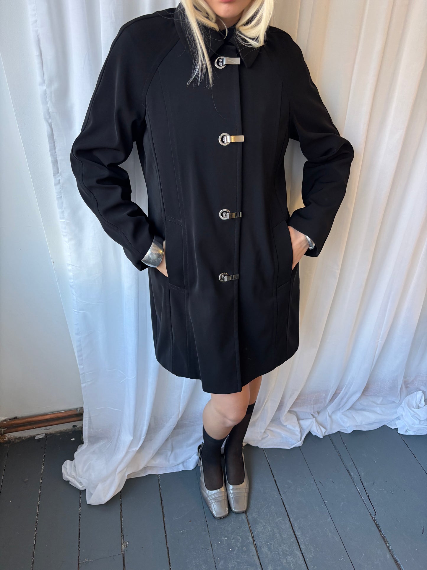 London Fog Black Fireman Clasp Jacket