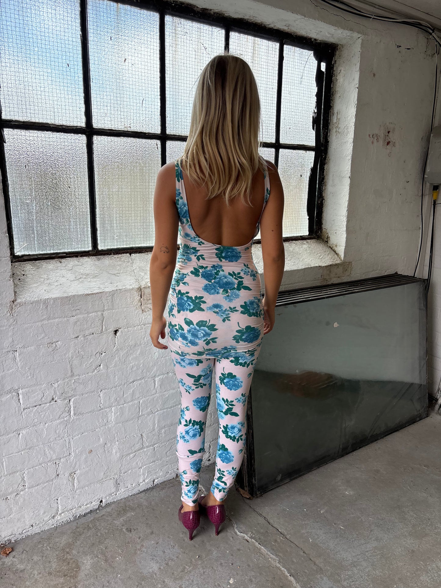 American Apparel Blue Floral Dress