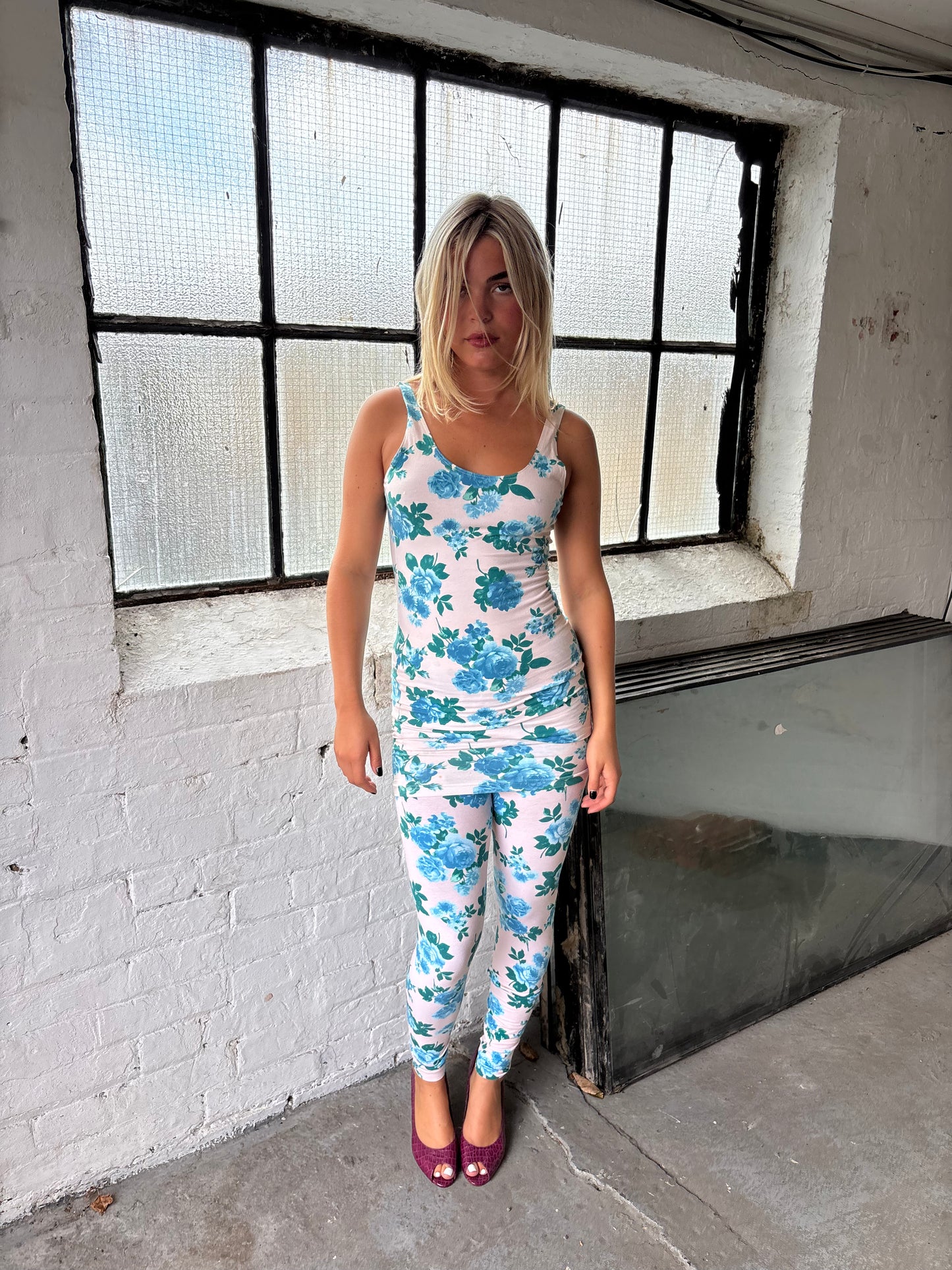 American Apparel Blue Floral Dress