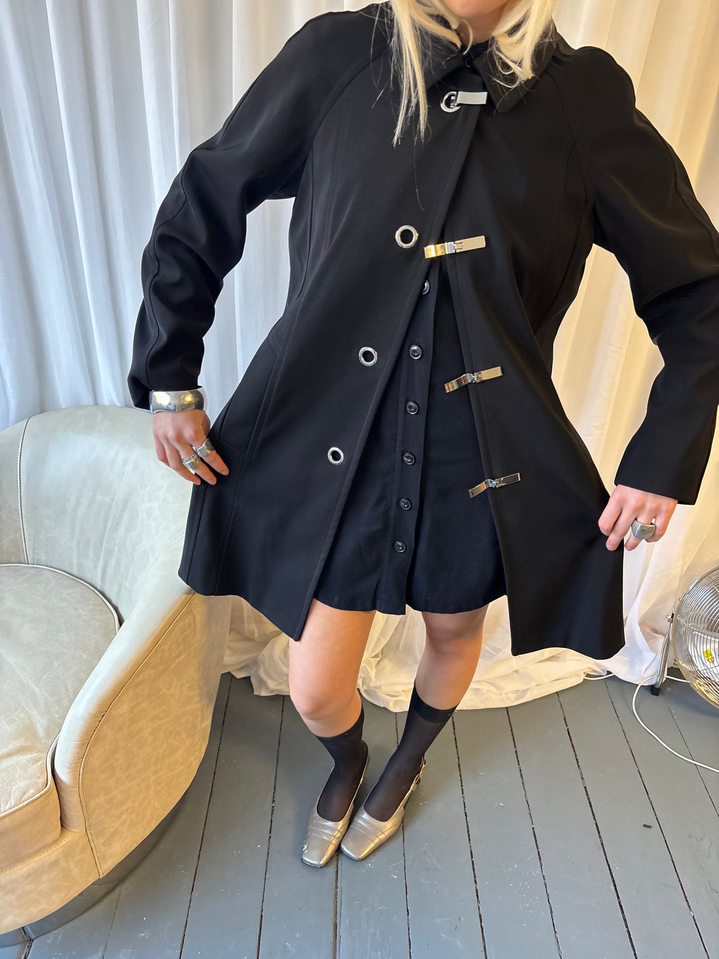 London Fog Black Fireman Clasp Jacket