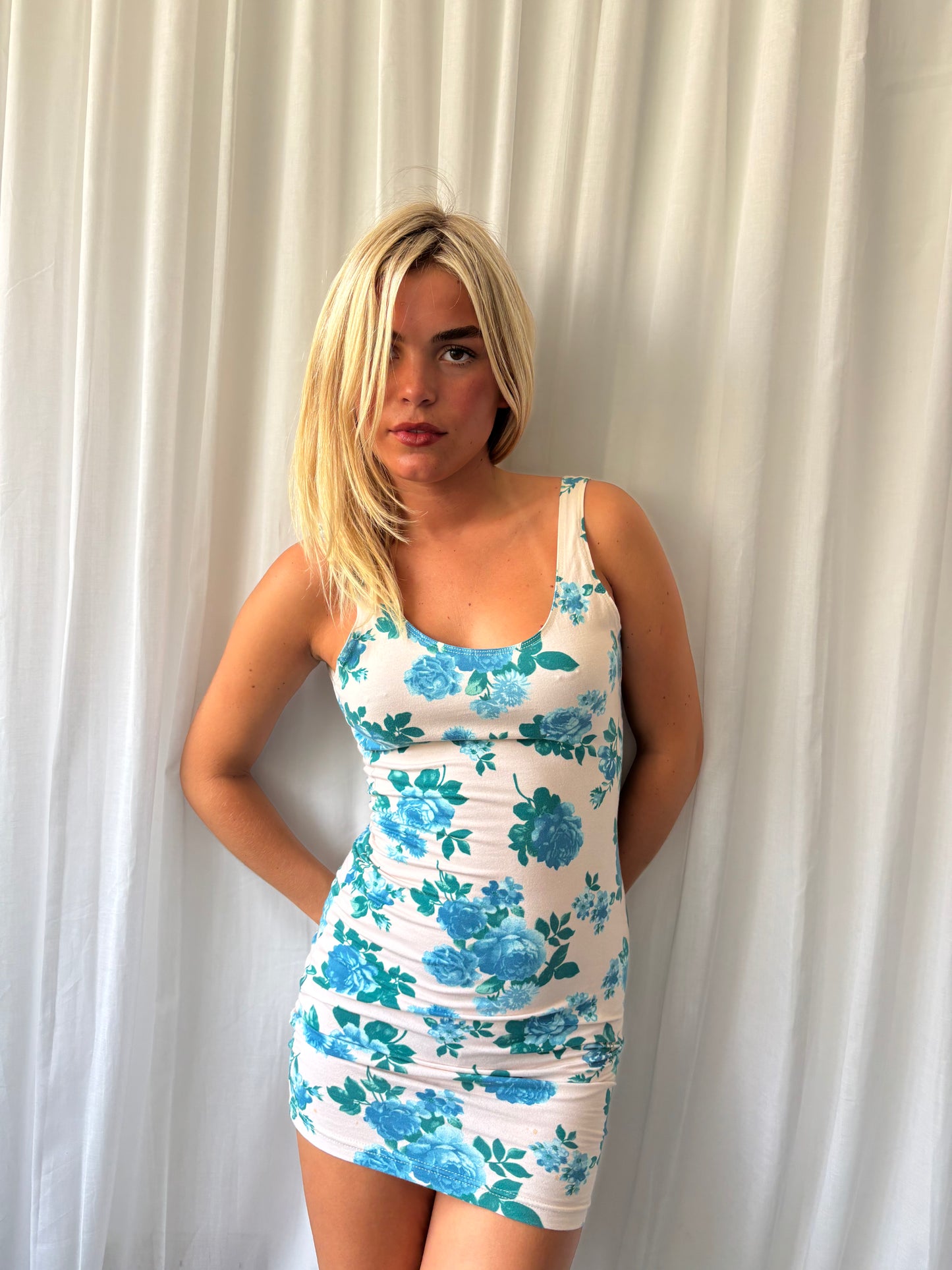 American Apparel Blue Floral Dress