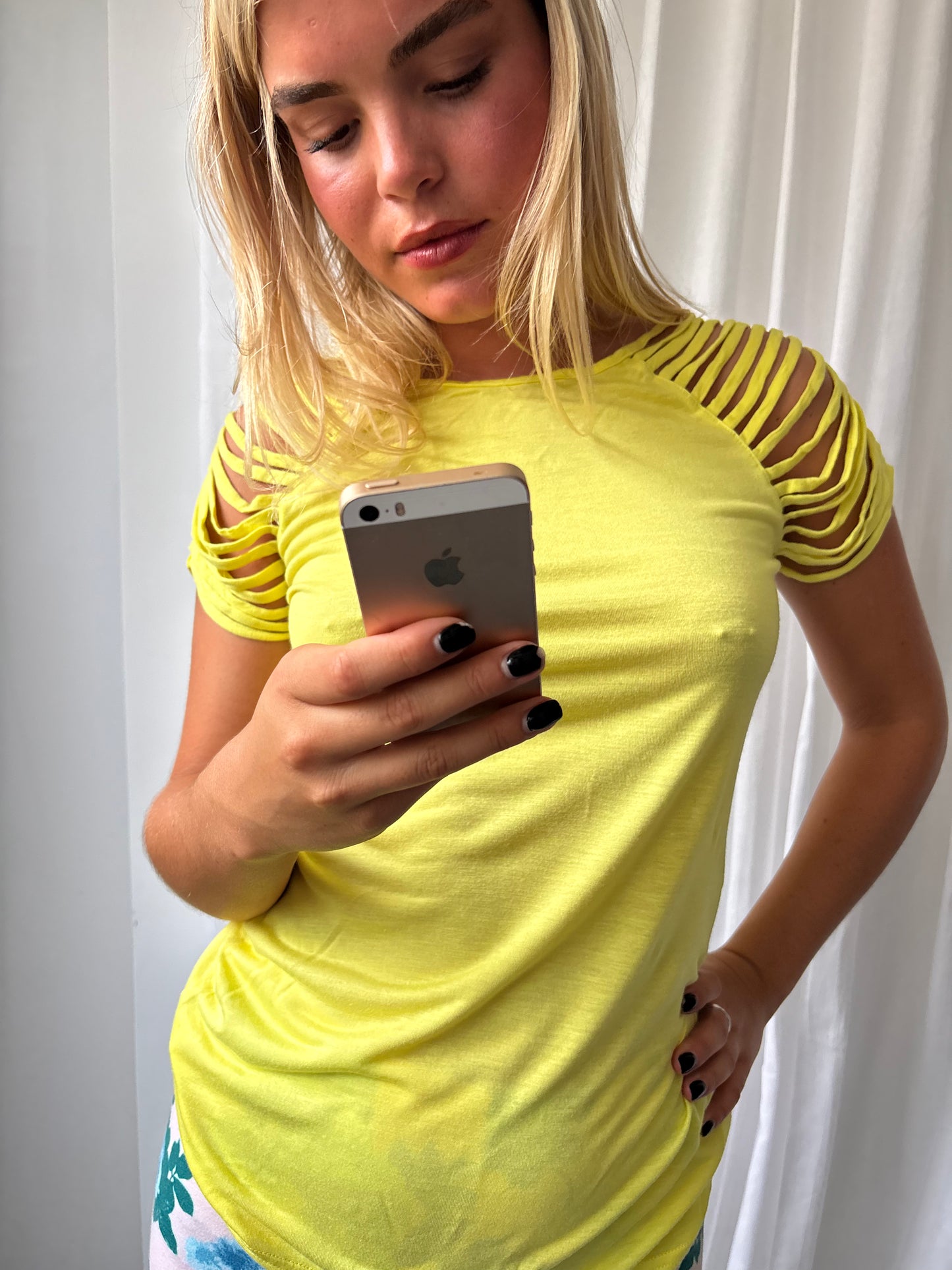 Full Circle Yellow Cut Out T-shirt