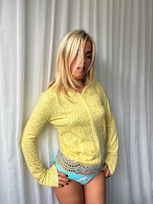 Etincelle Yellow Sequin Hoodie