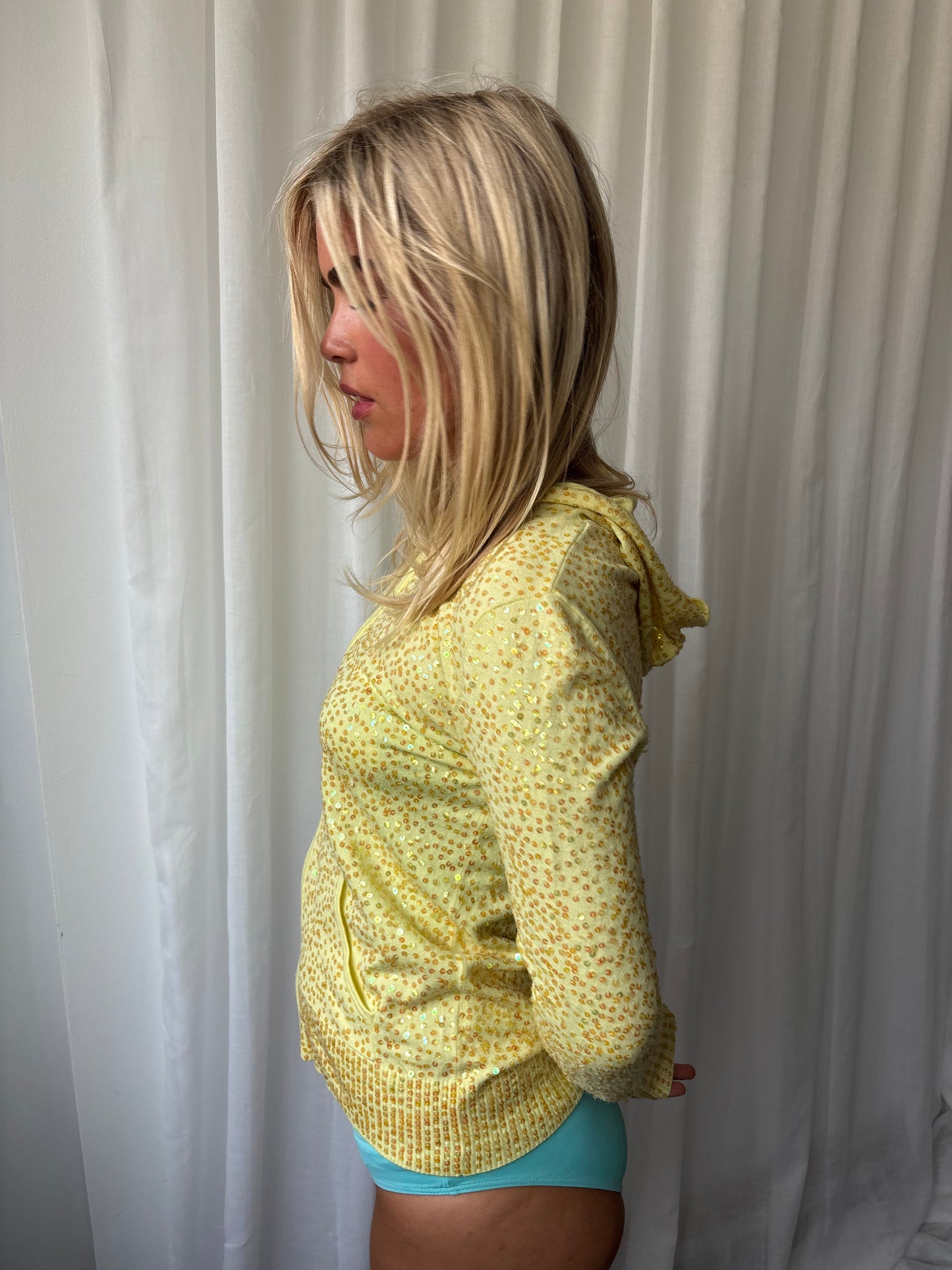 Etincelle Yellow Sequin Hoodie