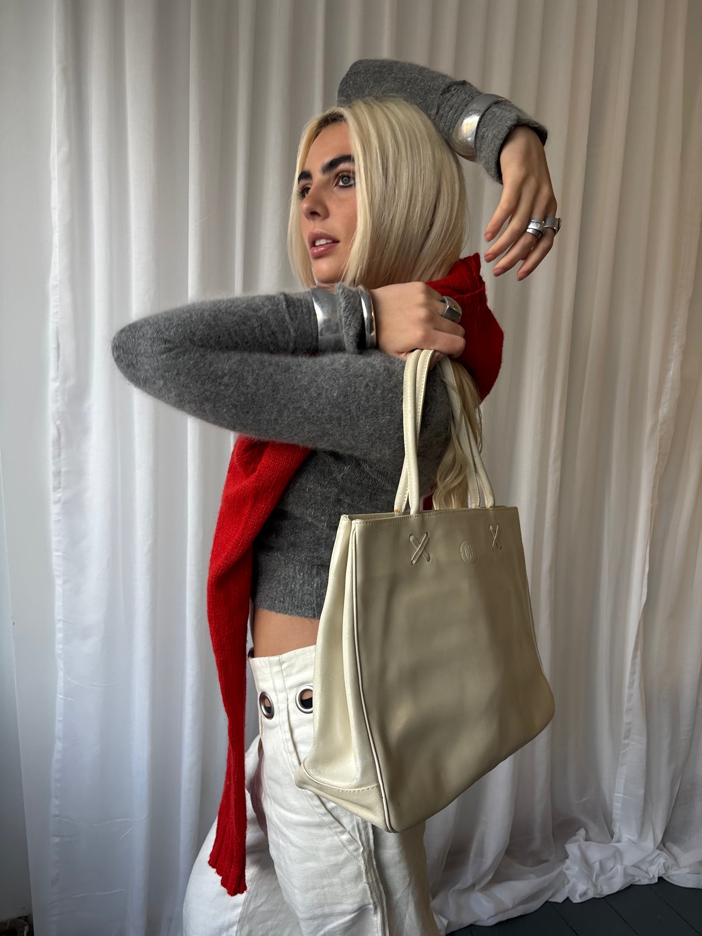 Georges Rech White Leather Bag