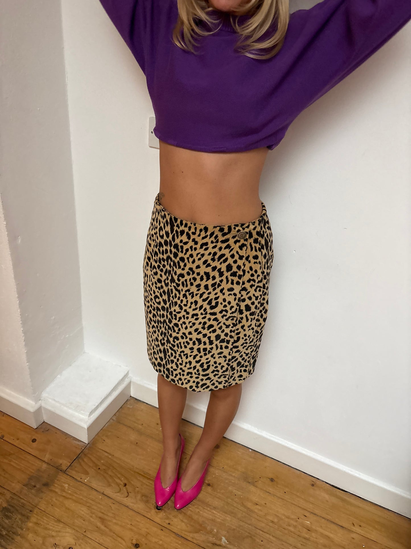 Vintage Leopard Print Skirt