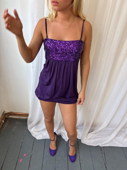Vintage Purple Sequin Dress