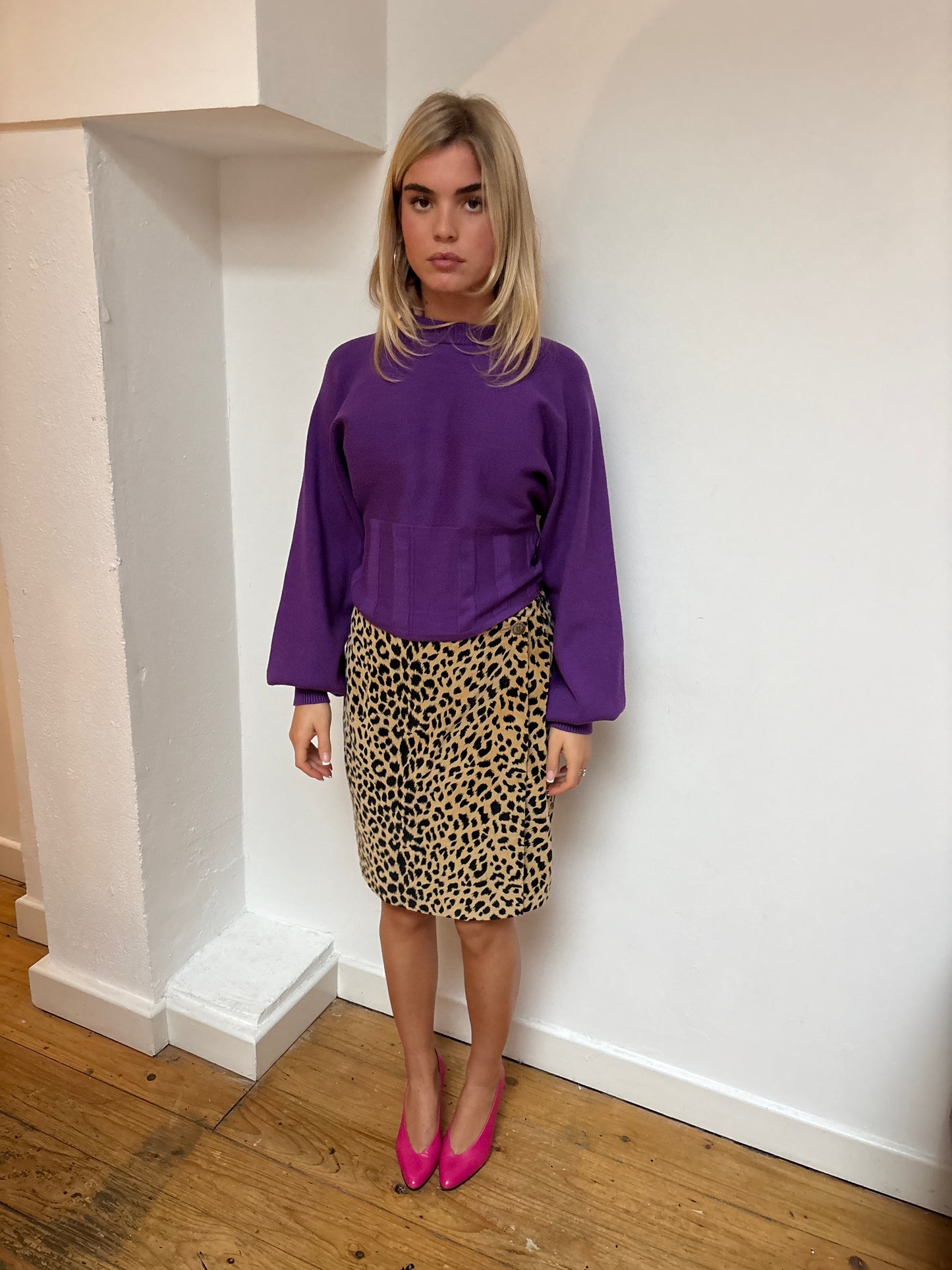 Richmond Purple Balloon Sleeve Jumper
