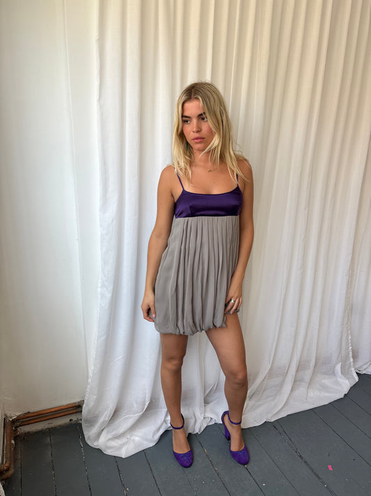 Sisley Purple/Grey Bubble Dress