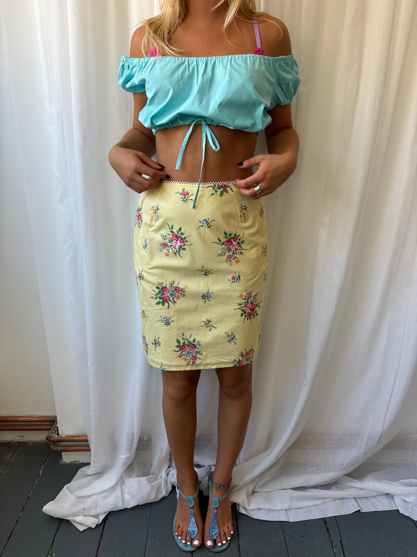 Ralph Lauren Yellow Floral Skirt