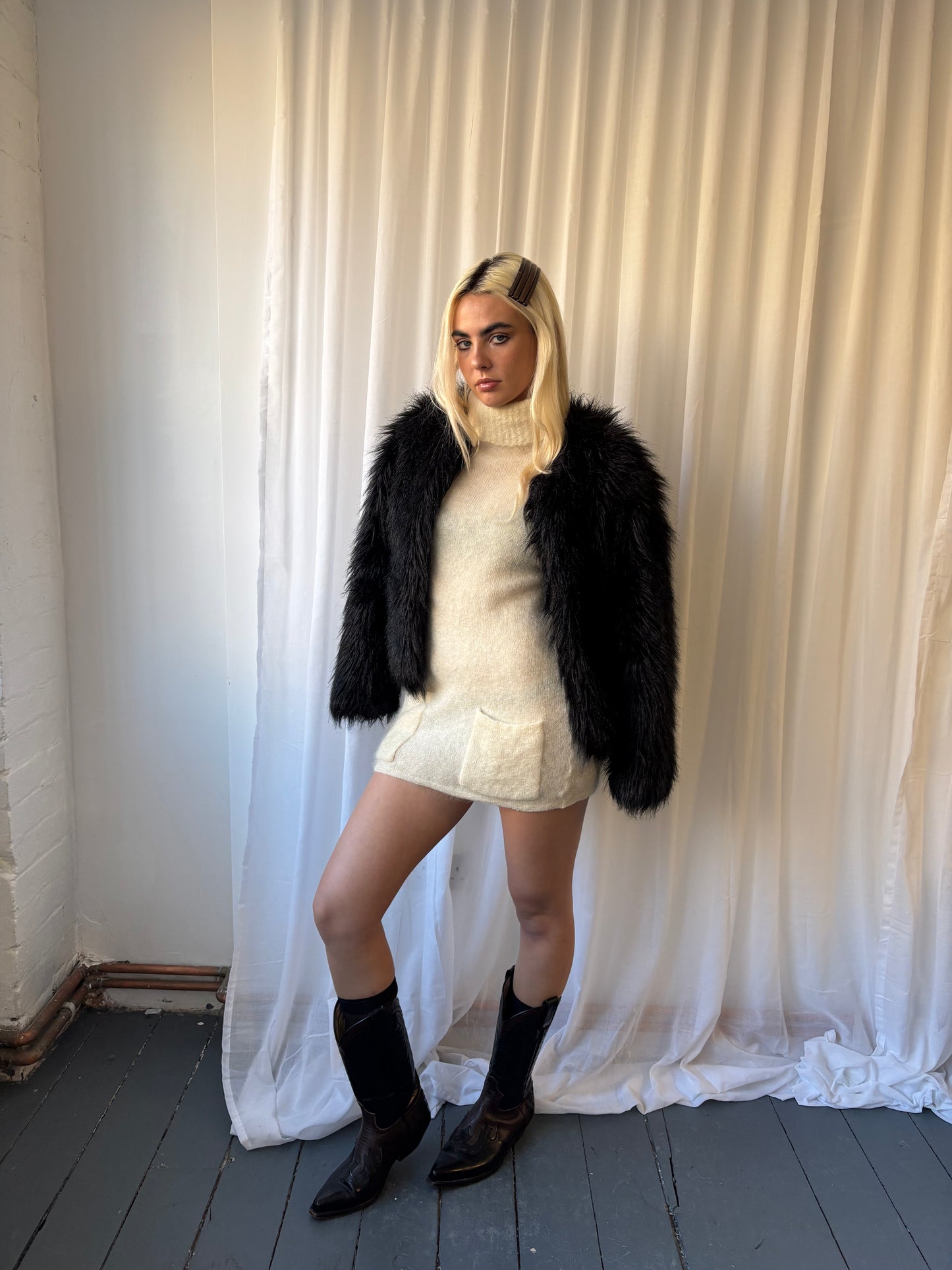 Altuzarra Black Faux Fur Jacket