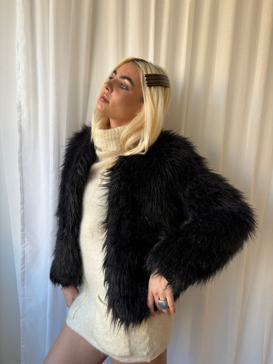 Altuzarra Black Faux Fur Jacket