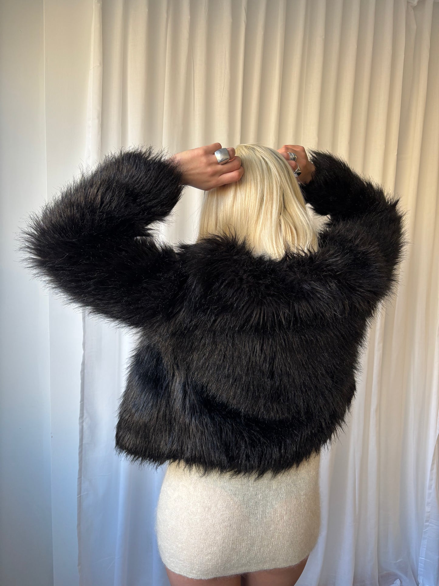 Altuzarra Black Faux Fur Jacket