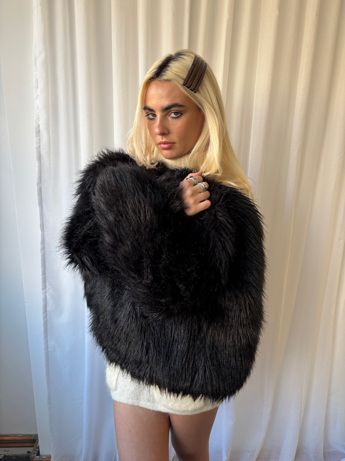 Altuzarra Black Faux Fur Jacket