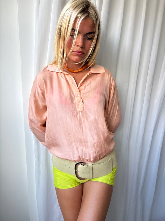 Maurada Peach Silk Shirt