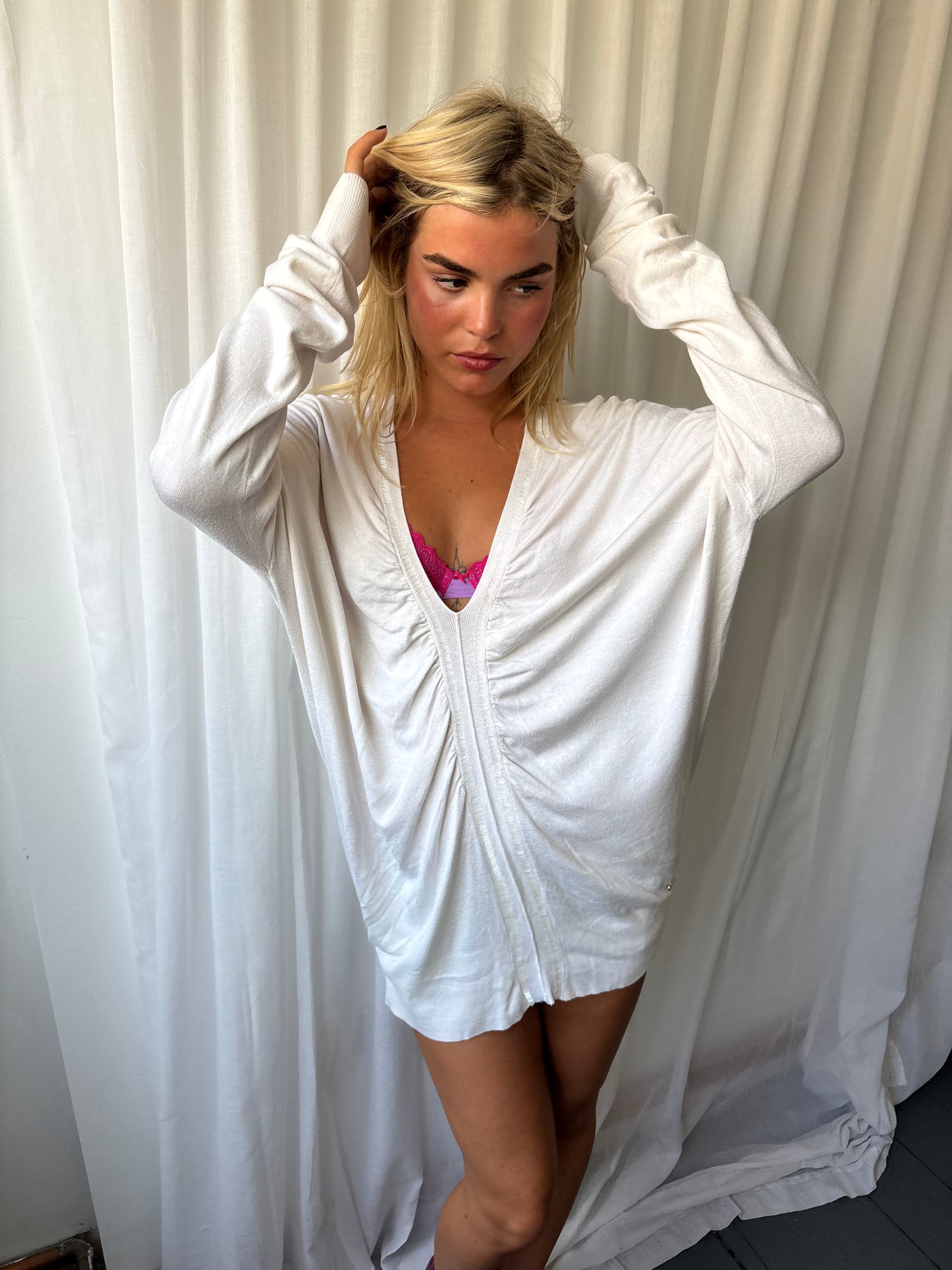 Guess White Knit Jumper