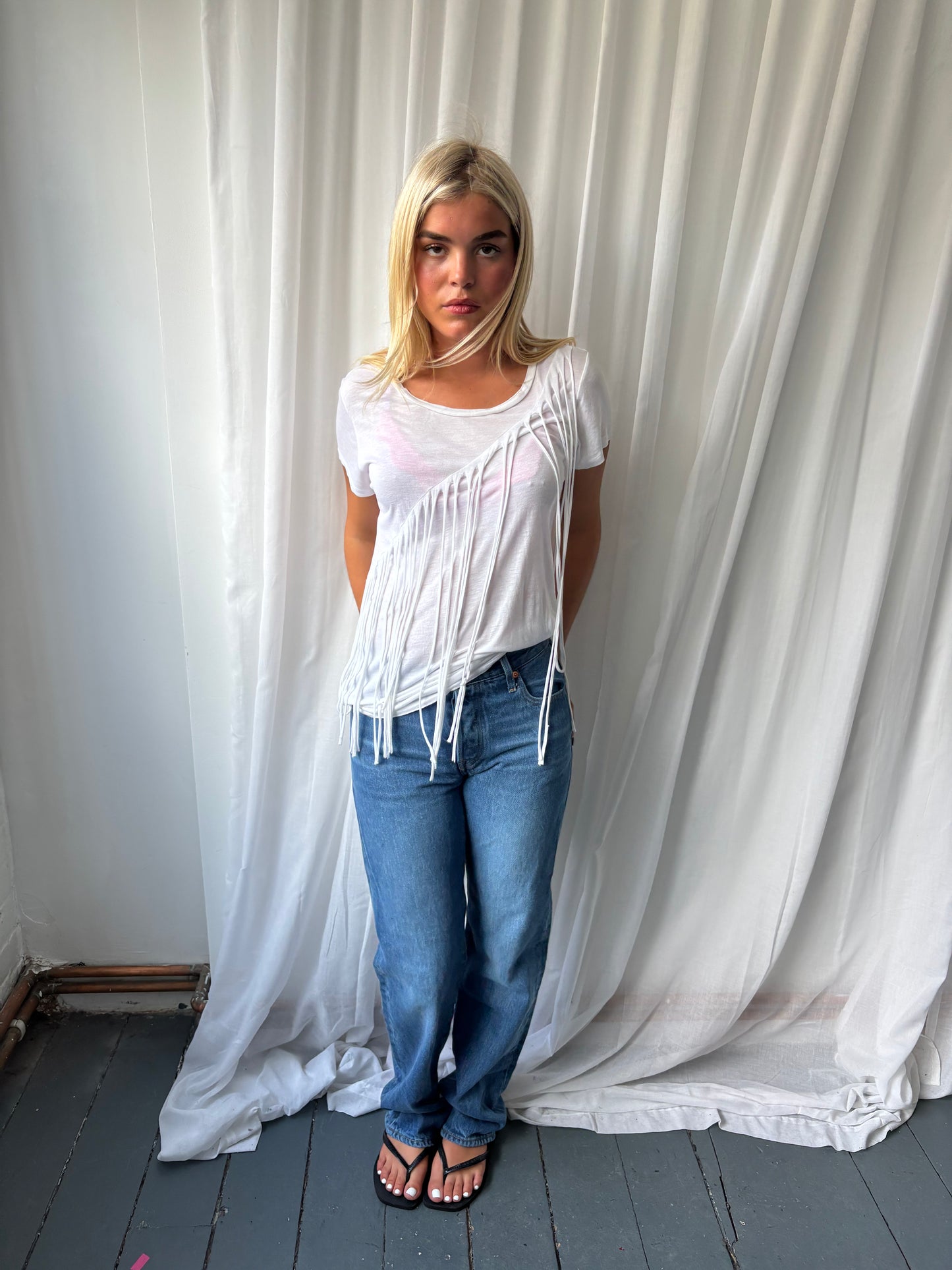 Liu Jo White Fringe T-shirt