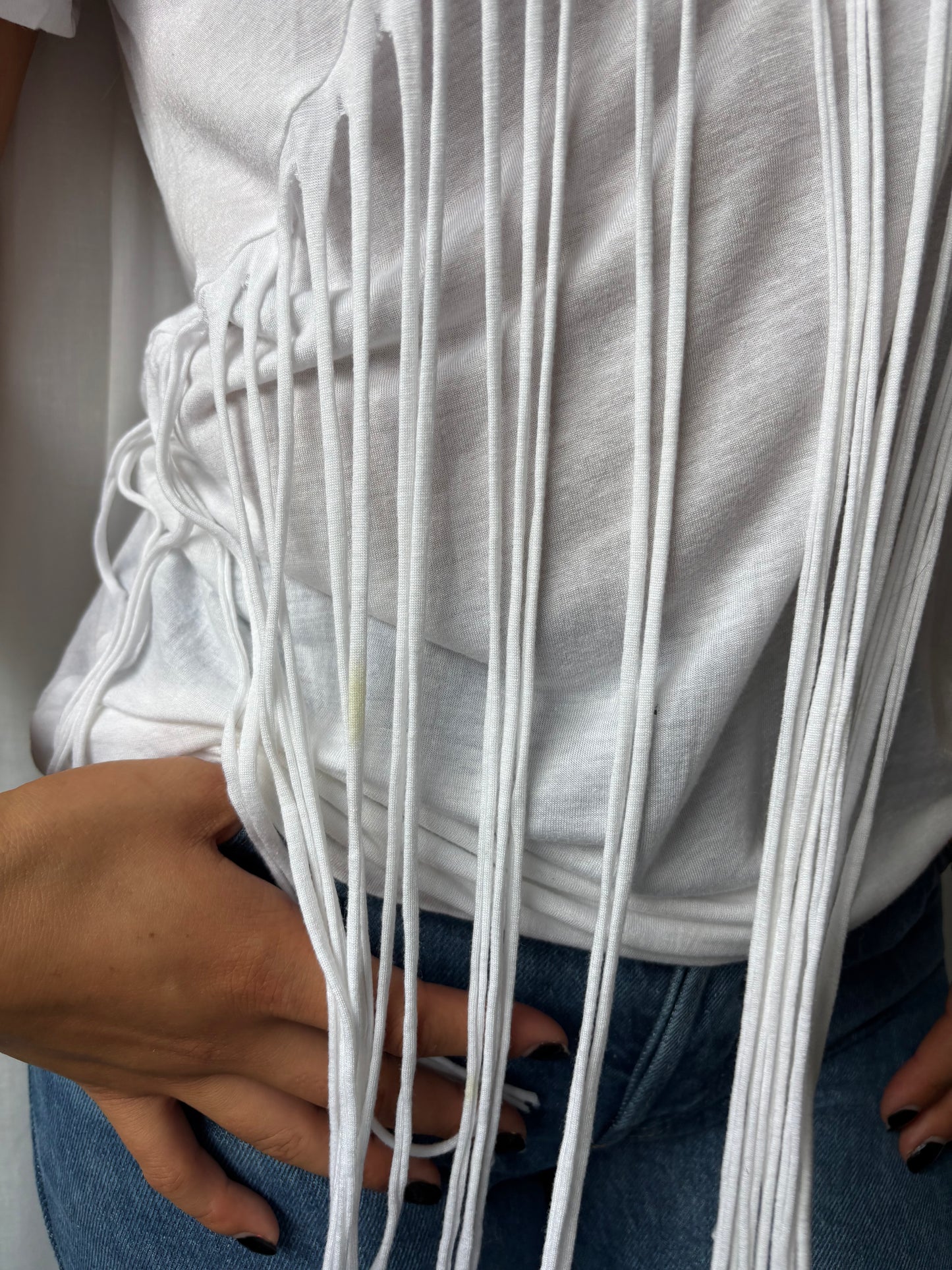 Liu Jo White Fringe T-shirt