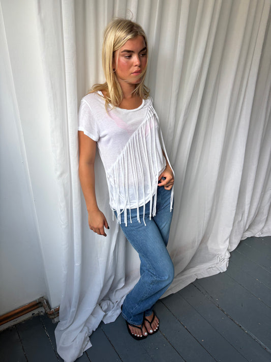 Liu Jo White Fringe T-shirt