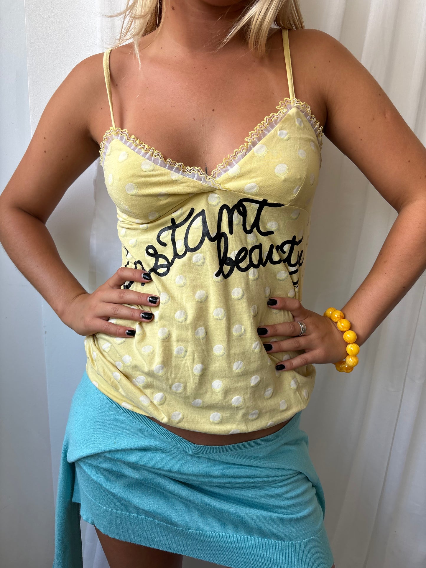 Fornarina Yellow Polka Dot Cami