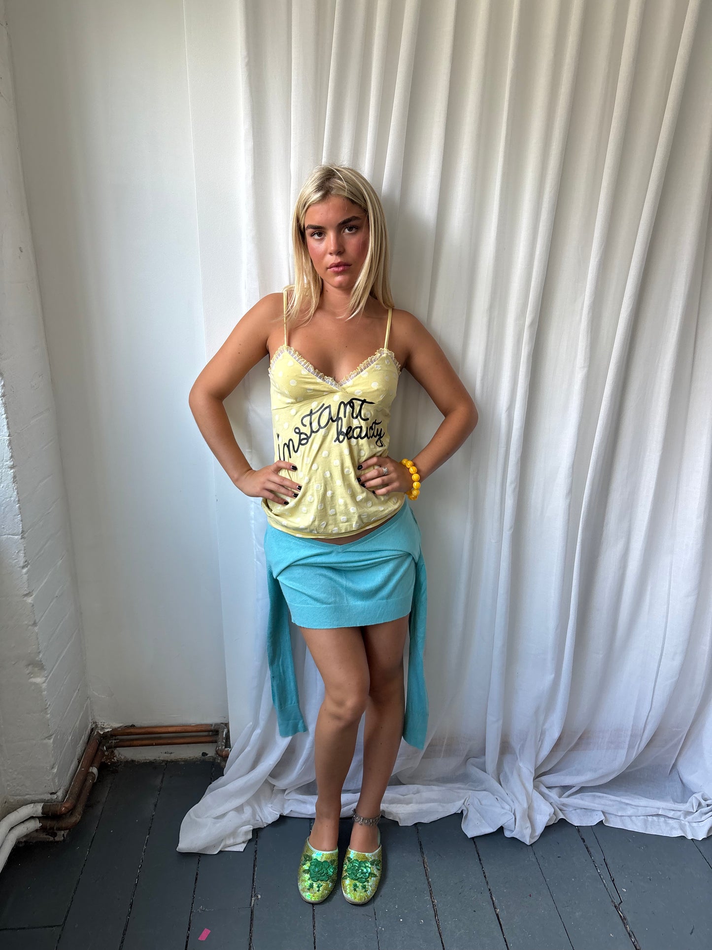 Fornarina Yellow Polka Dot Cami