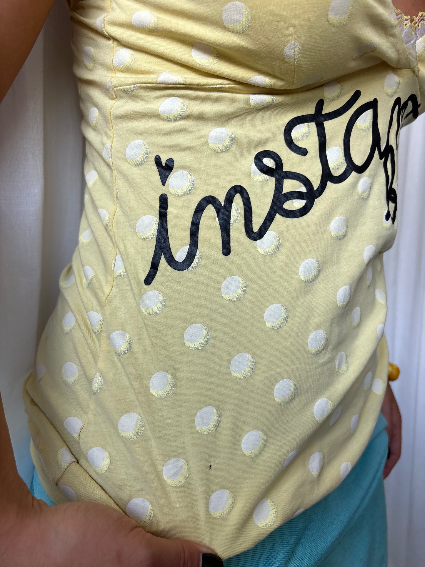 Fornarina Yellow Polka Dot Cami
