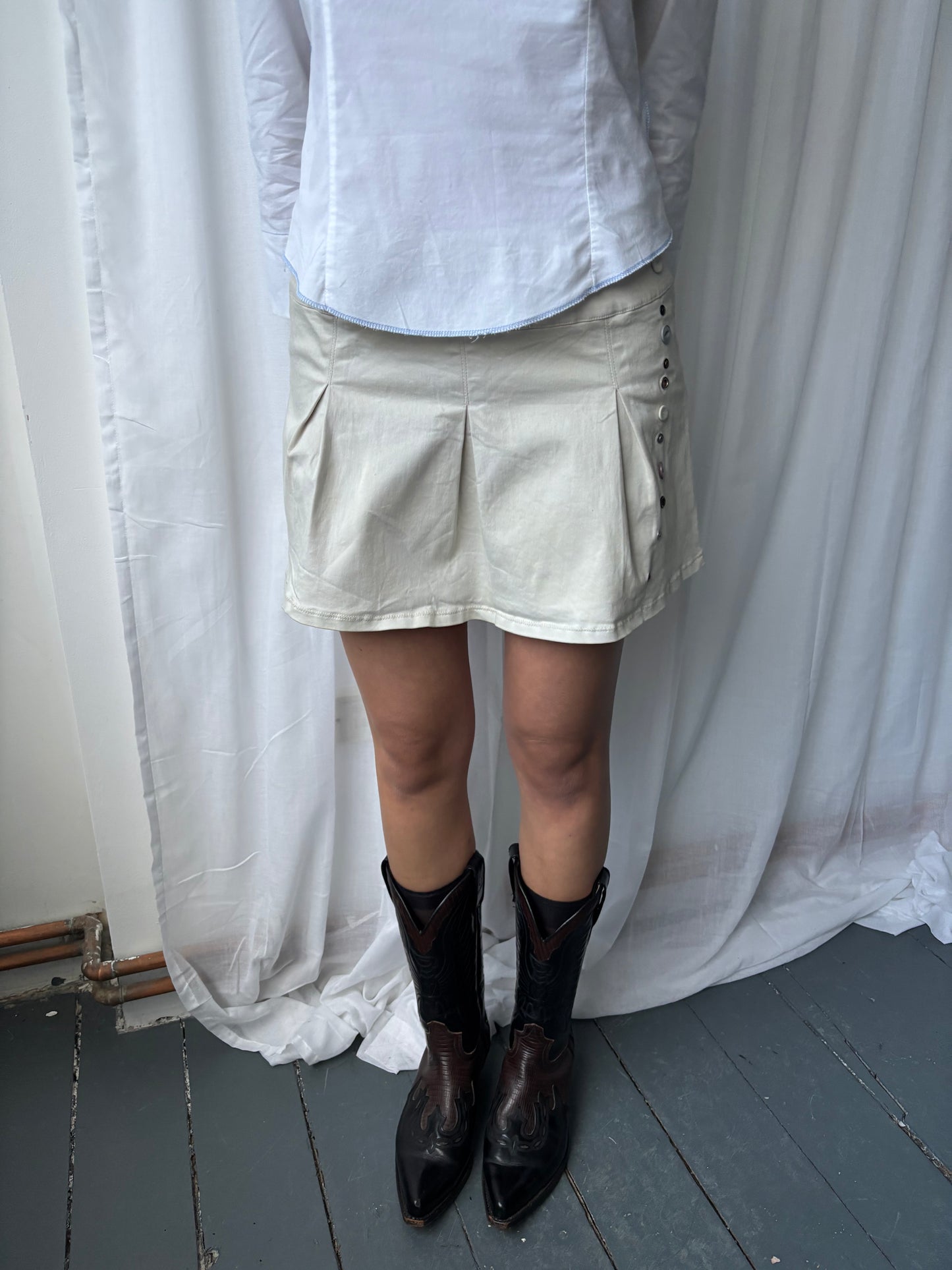 Firetrap Beige Pleated Skirt