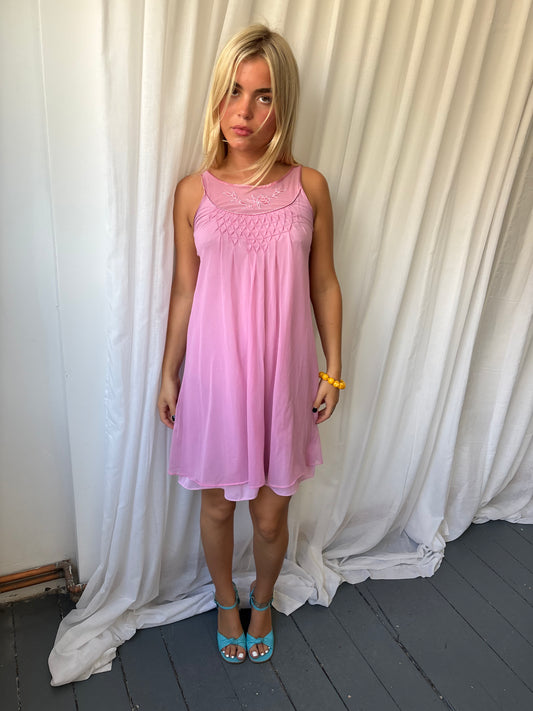 Vintage Pink Babydoll Dress